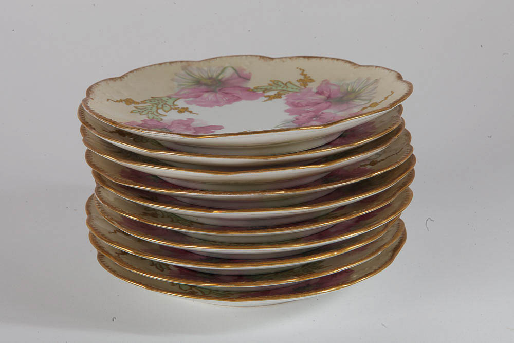 Antique Hand-Painted A. Klingenberg Limoges Porcelain Plates