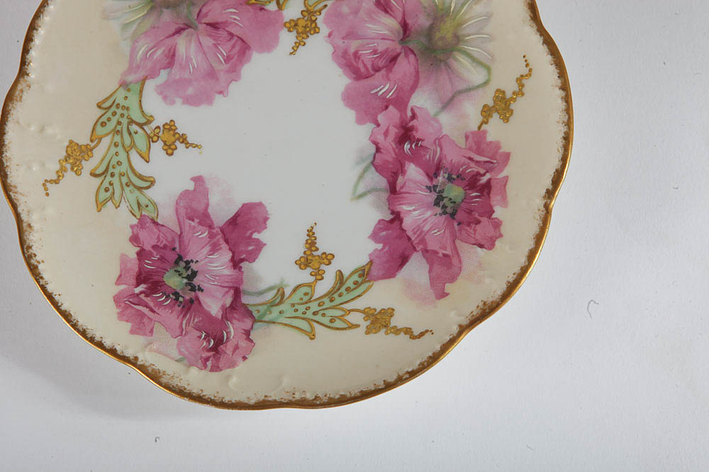 Antique Hand-Painted A. Klingenberg Limoges Porcelain Plates