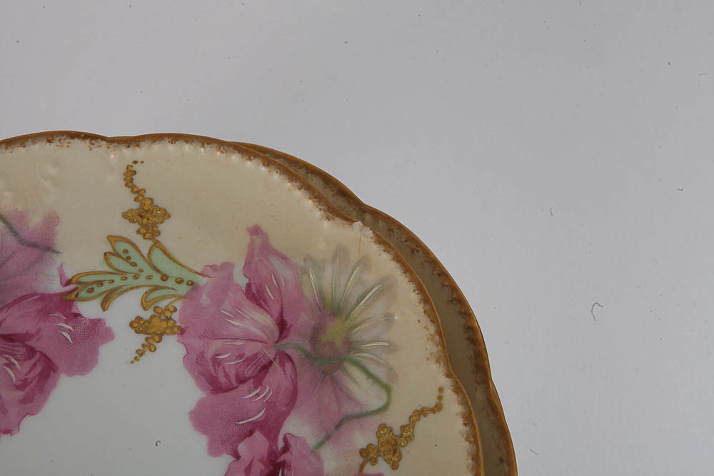 Antique Hand-Painted A. Klingenberg Limoges Porcelain Plates