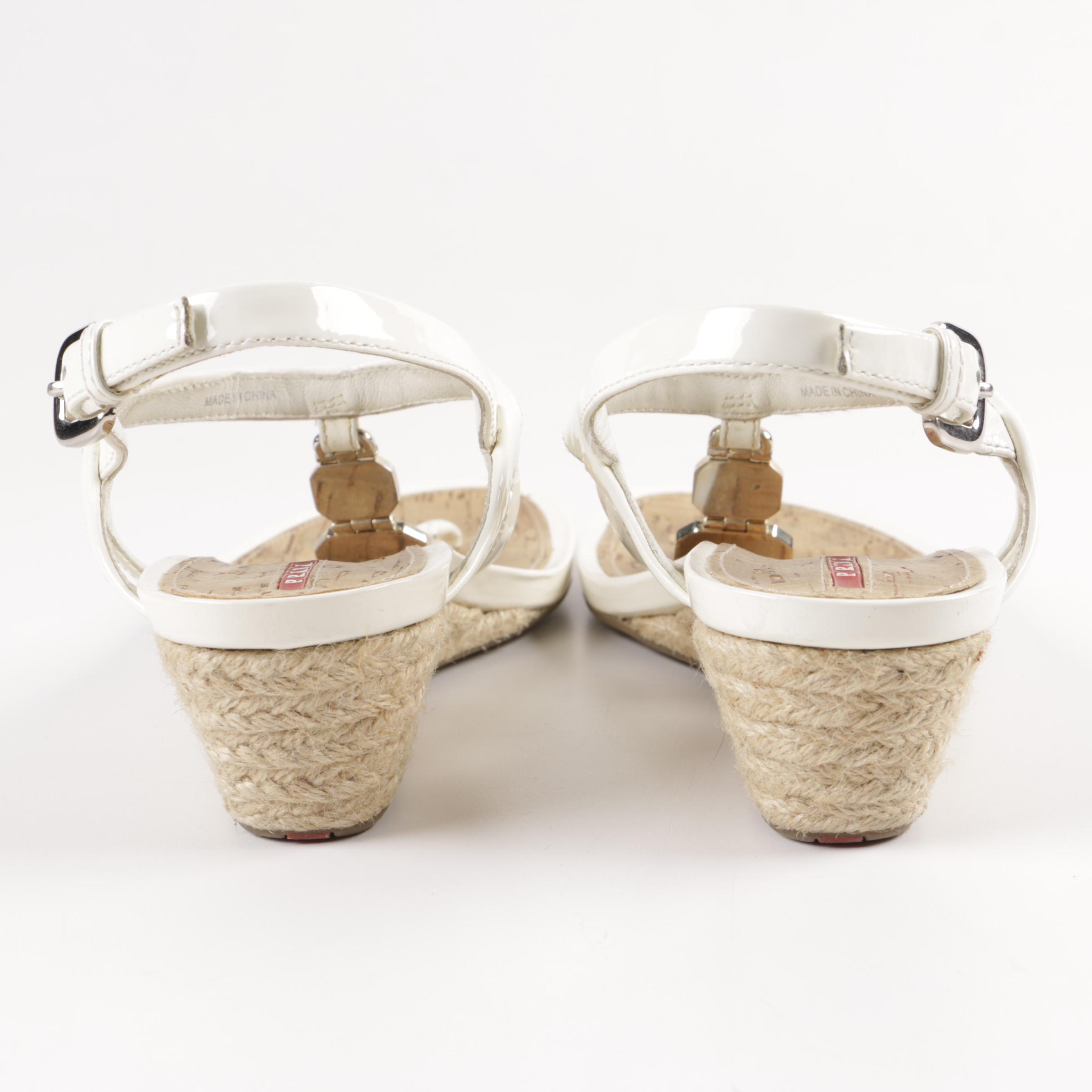 Prada Wedge Sandals with Rhinestones