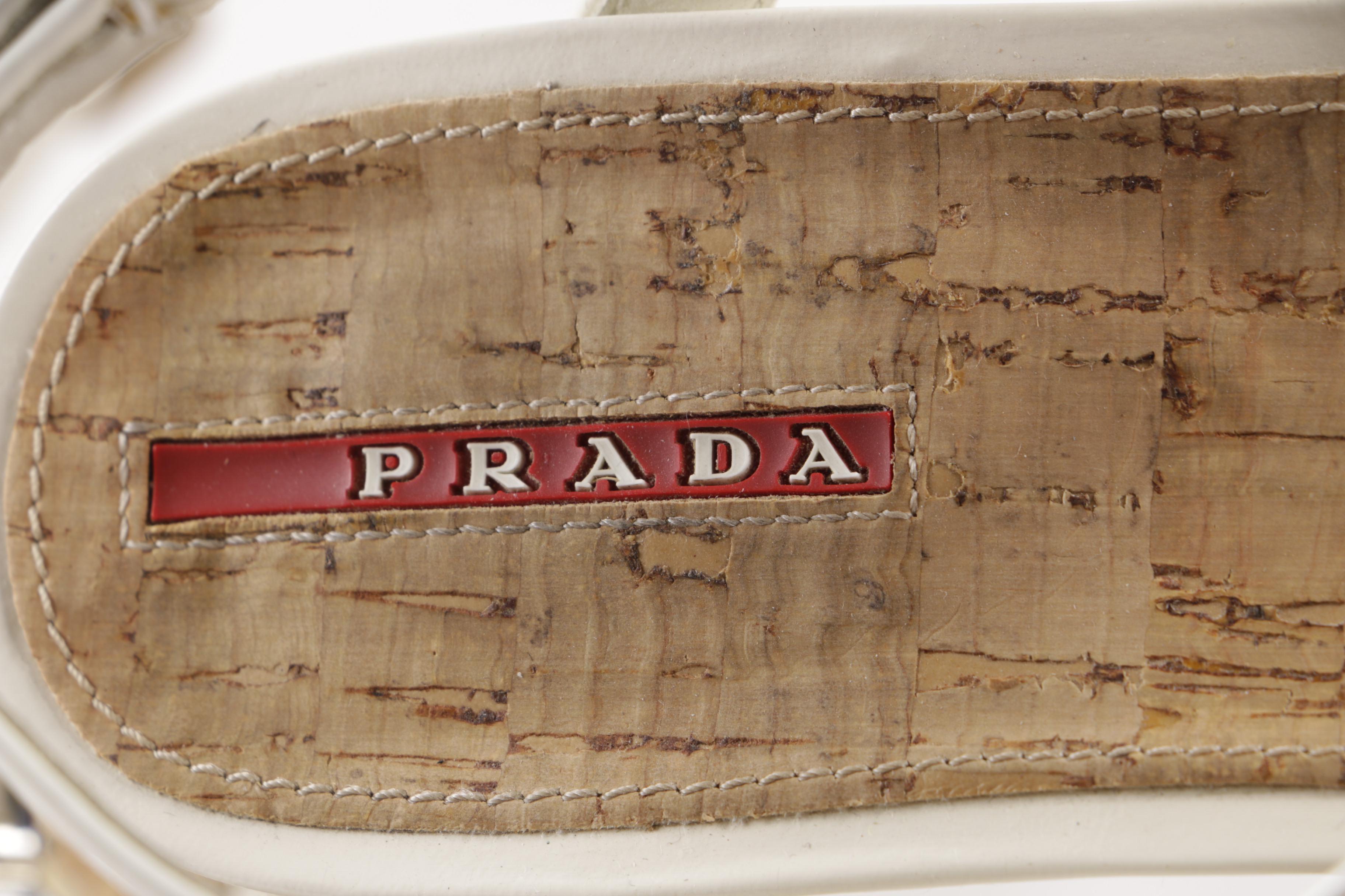 Prada Wedge Sandals with Rhinestones