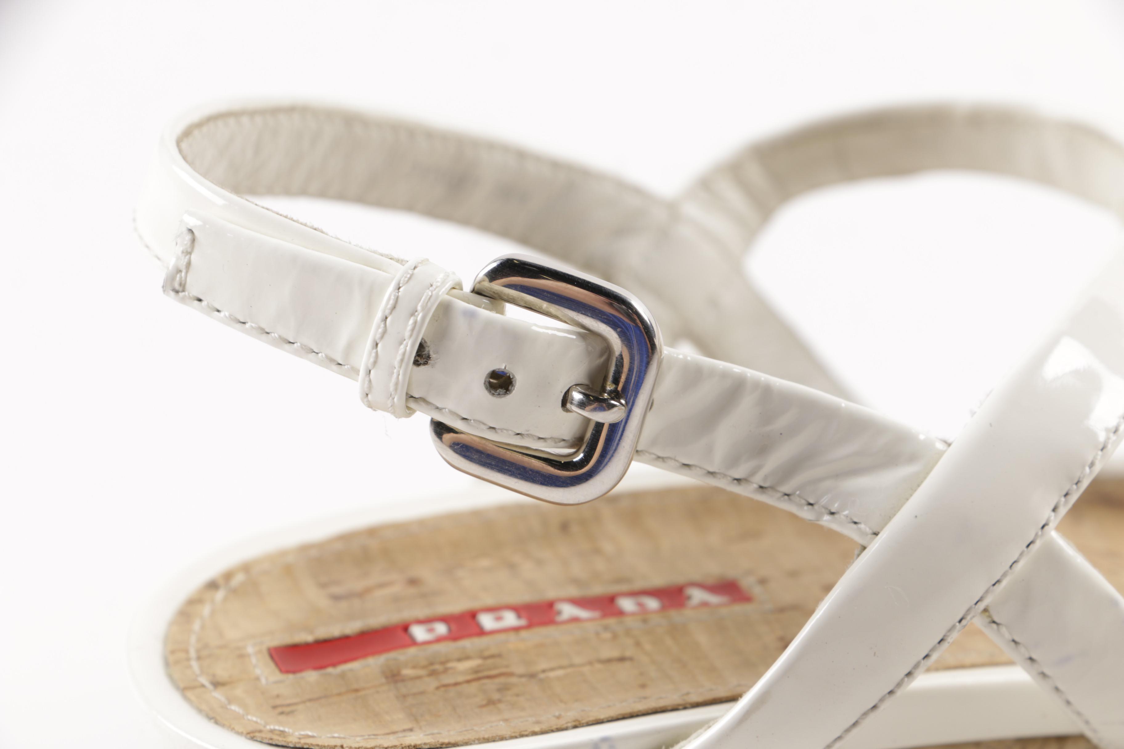 Prada Wedge Sandals with Rhinestones