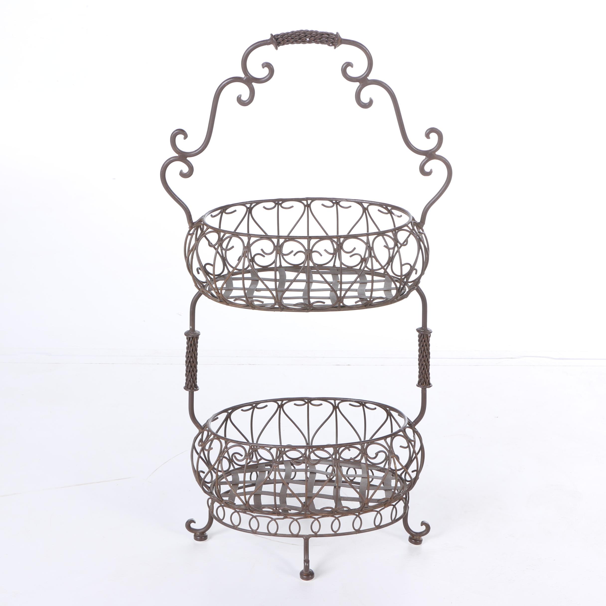 Tiered Wire Metal Basket Rack EBTH