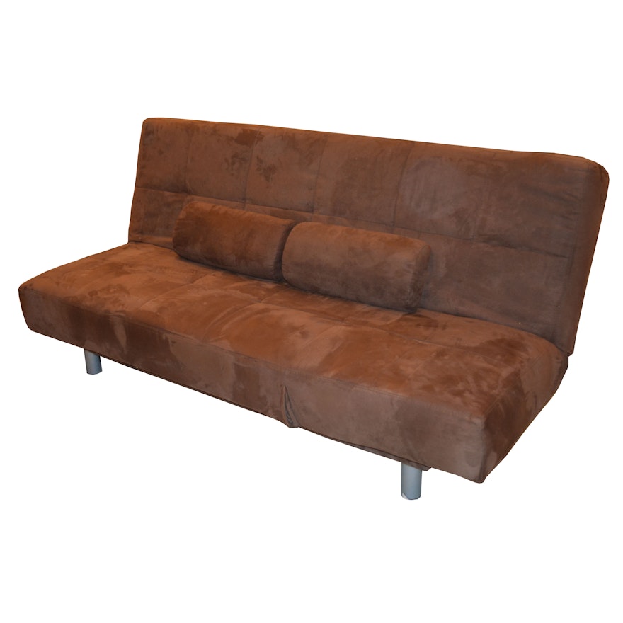 Brown Suede Modern Style Futon by Lifestyle Solutions