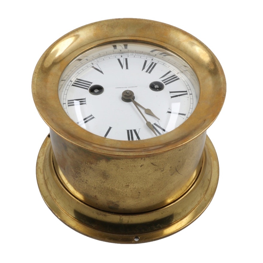 Waterbury Clock Co. Brass Ship's Bell Clock