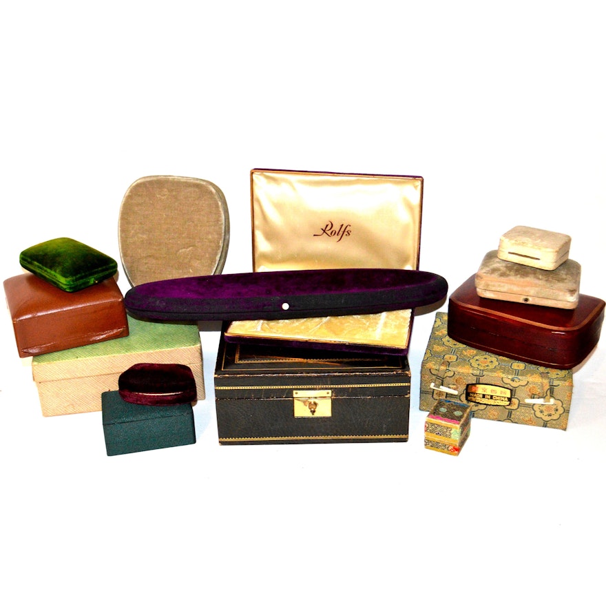 Vintage Department Store and Designer Jewelry Boxes, Featuring Gucci