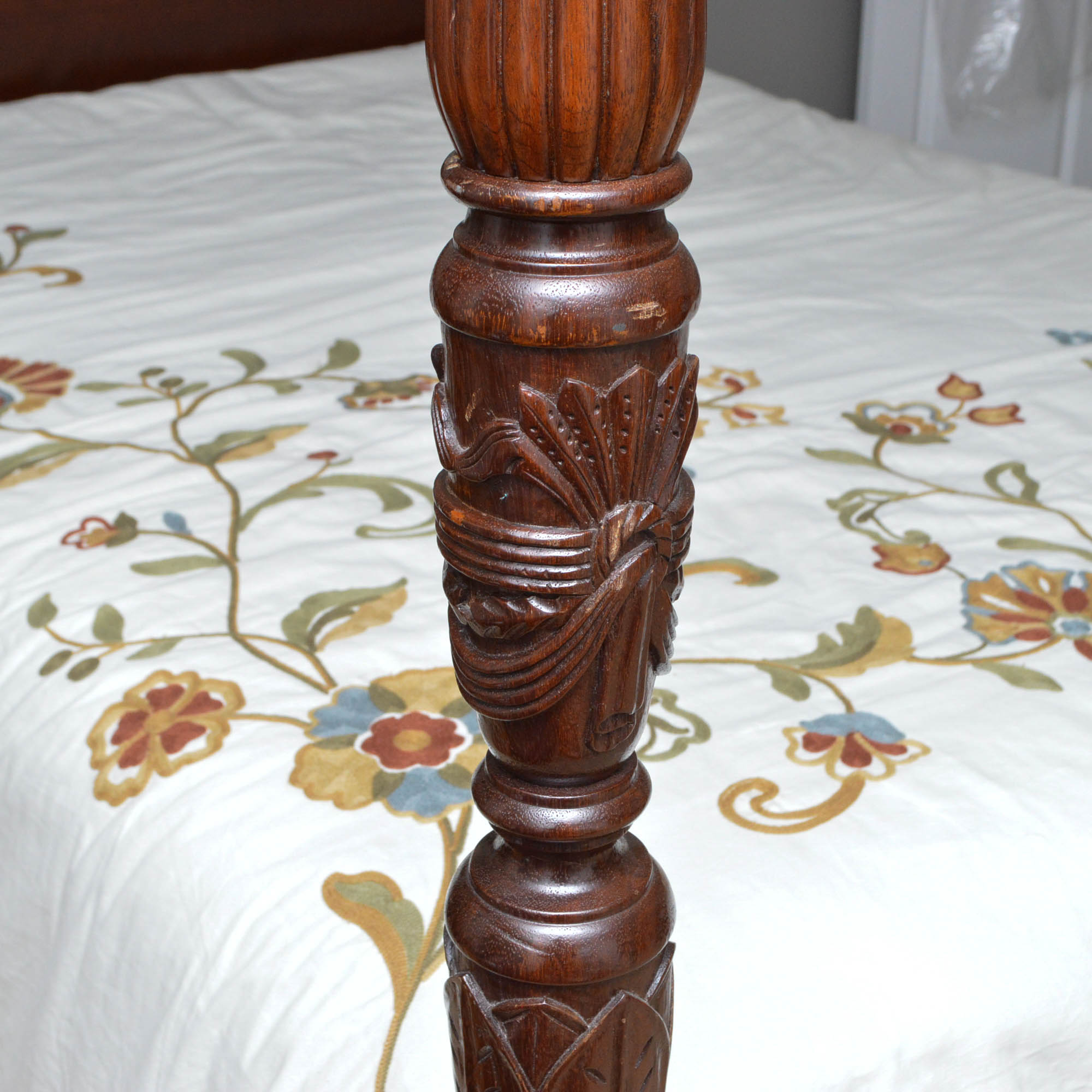 Federal Style Four Poster Queen Size Bed Frame