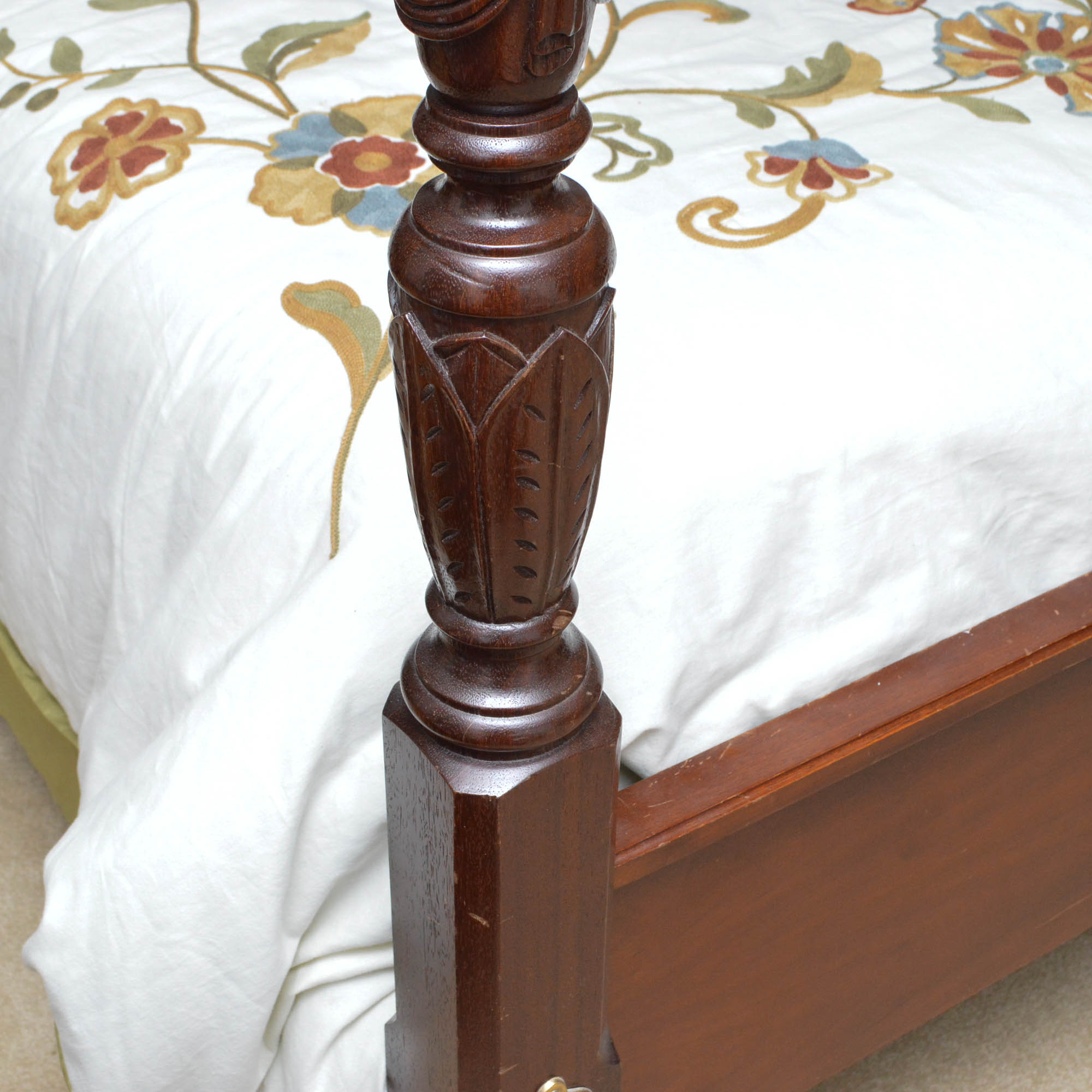 Federal Style Four Poster Queen Size Bed Frame