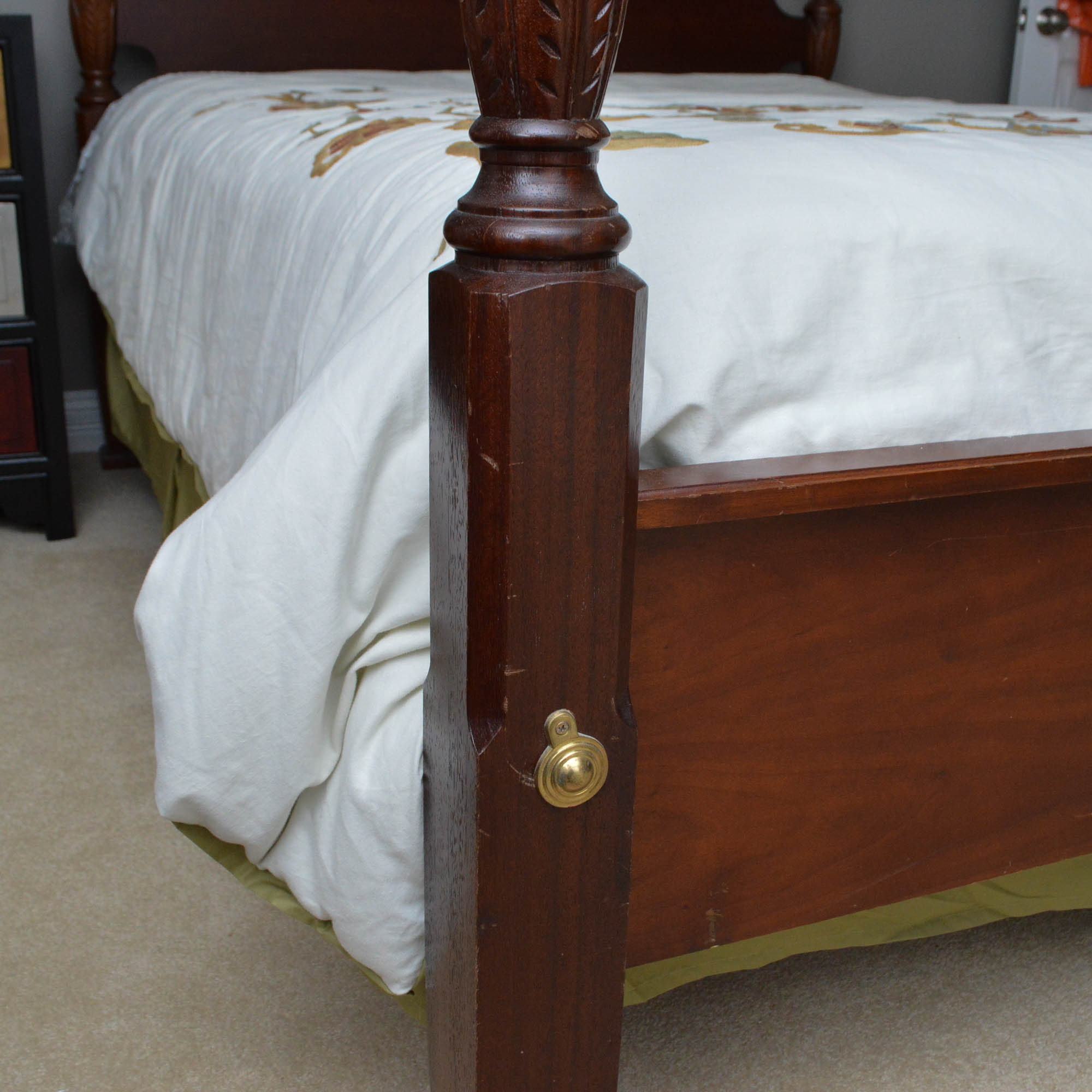 Federal Style Four Poster Queen Size Bed Frame