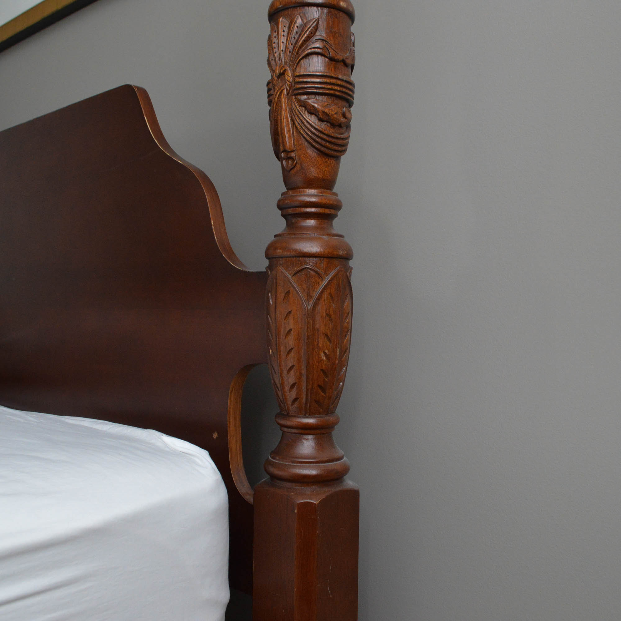 Federal Style Four Poster Queen Size Bed Frame