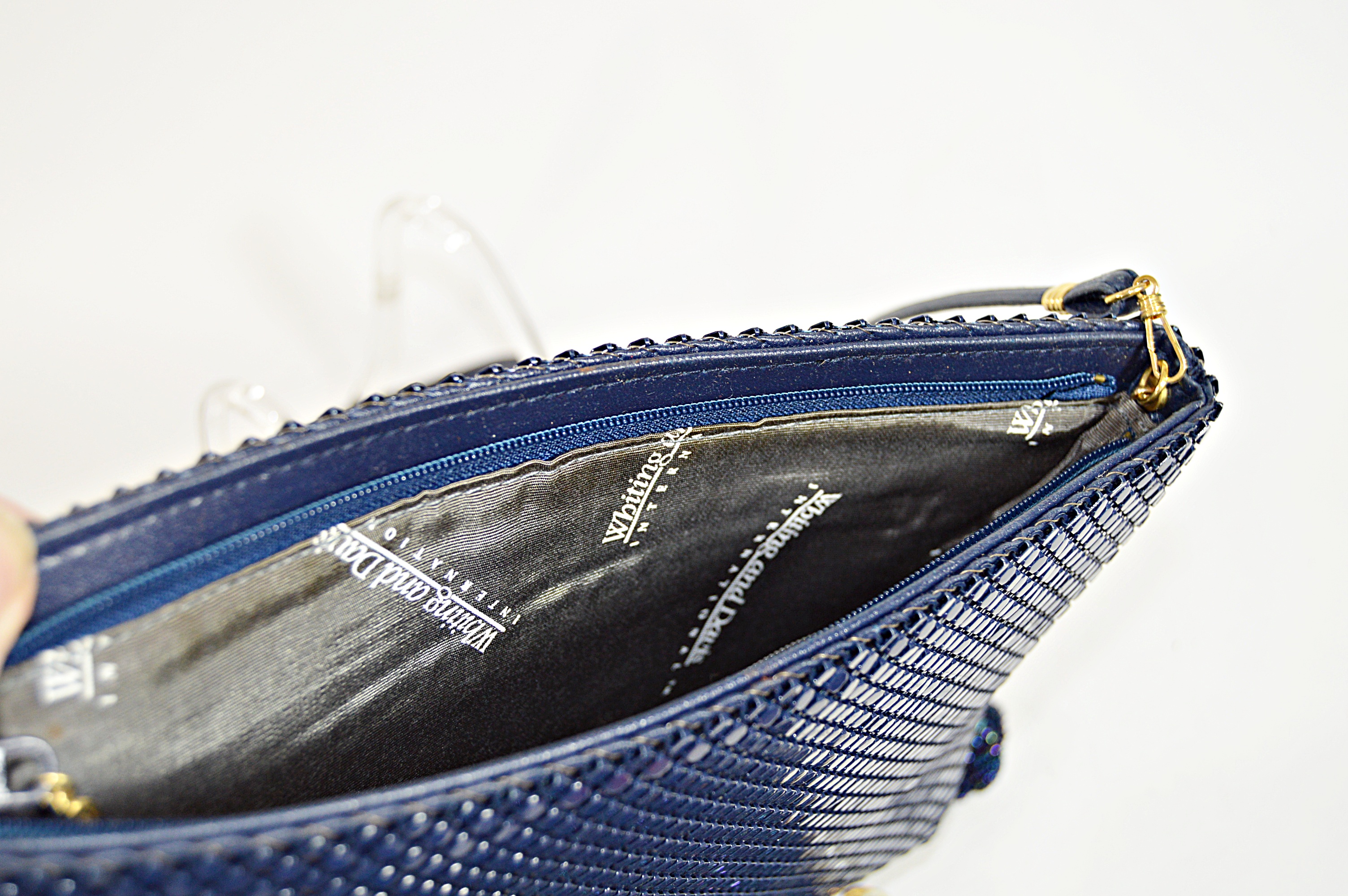 Vintage Navy Blue Beaded and Mesh Bags with Whiting and Davis