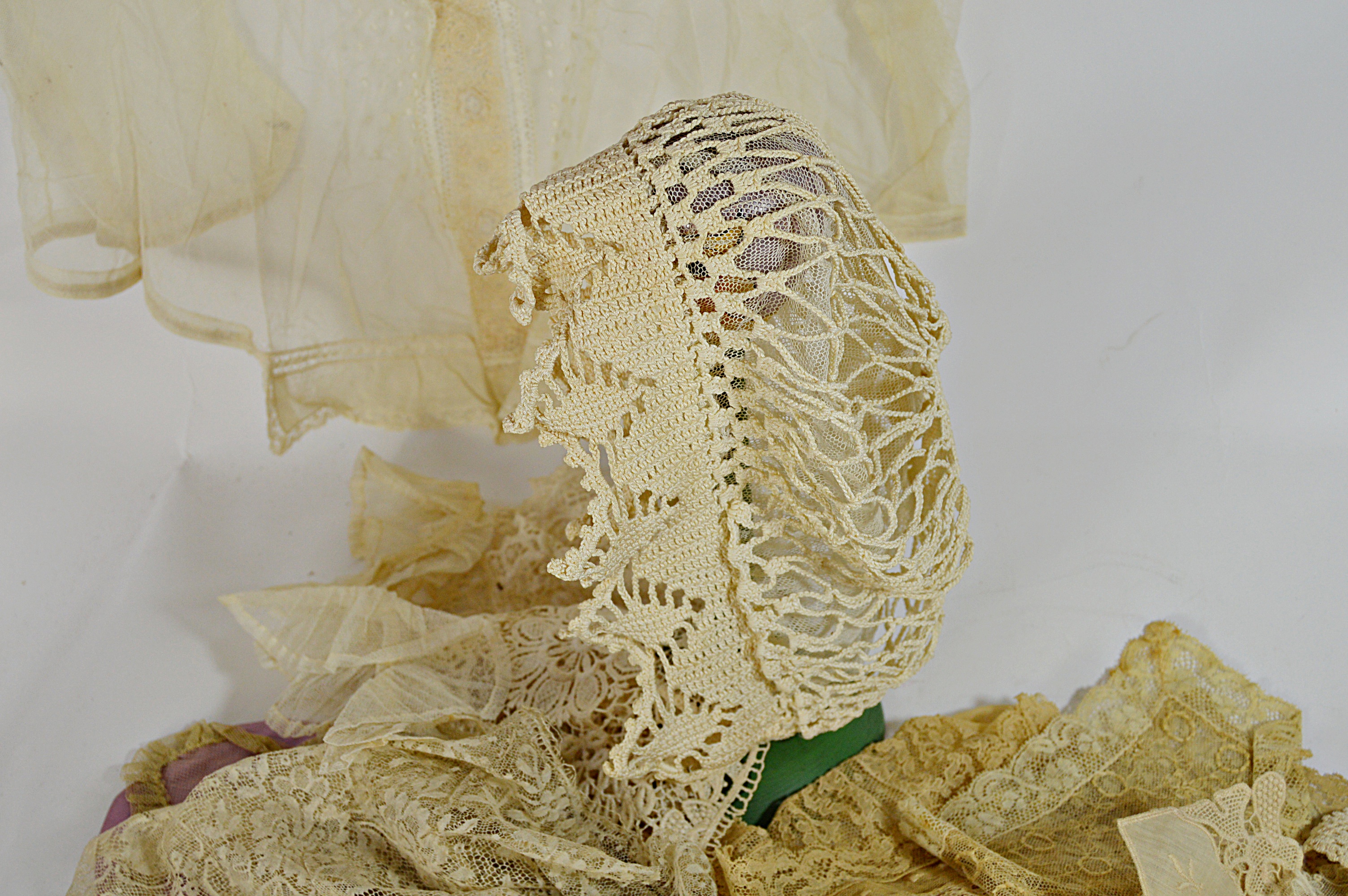 Antique Lace Collars, Blouse, Accessories, Hand Painted Hat Stand