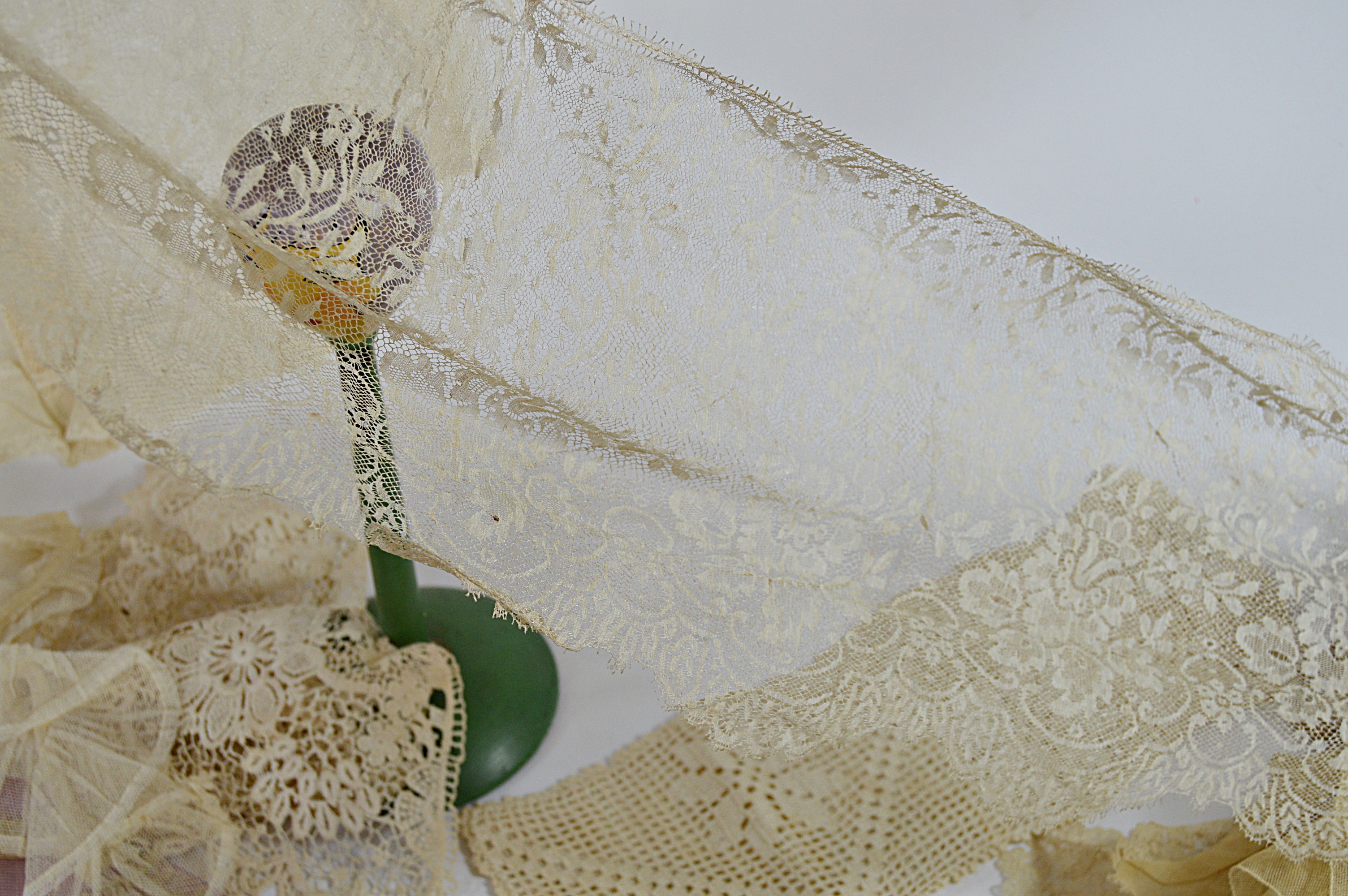 Antique Lace Collars, Blouse, Accessories, Hand Painted Hat Stand