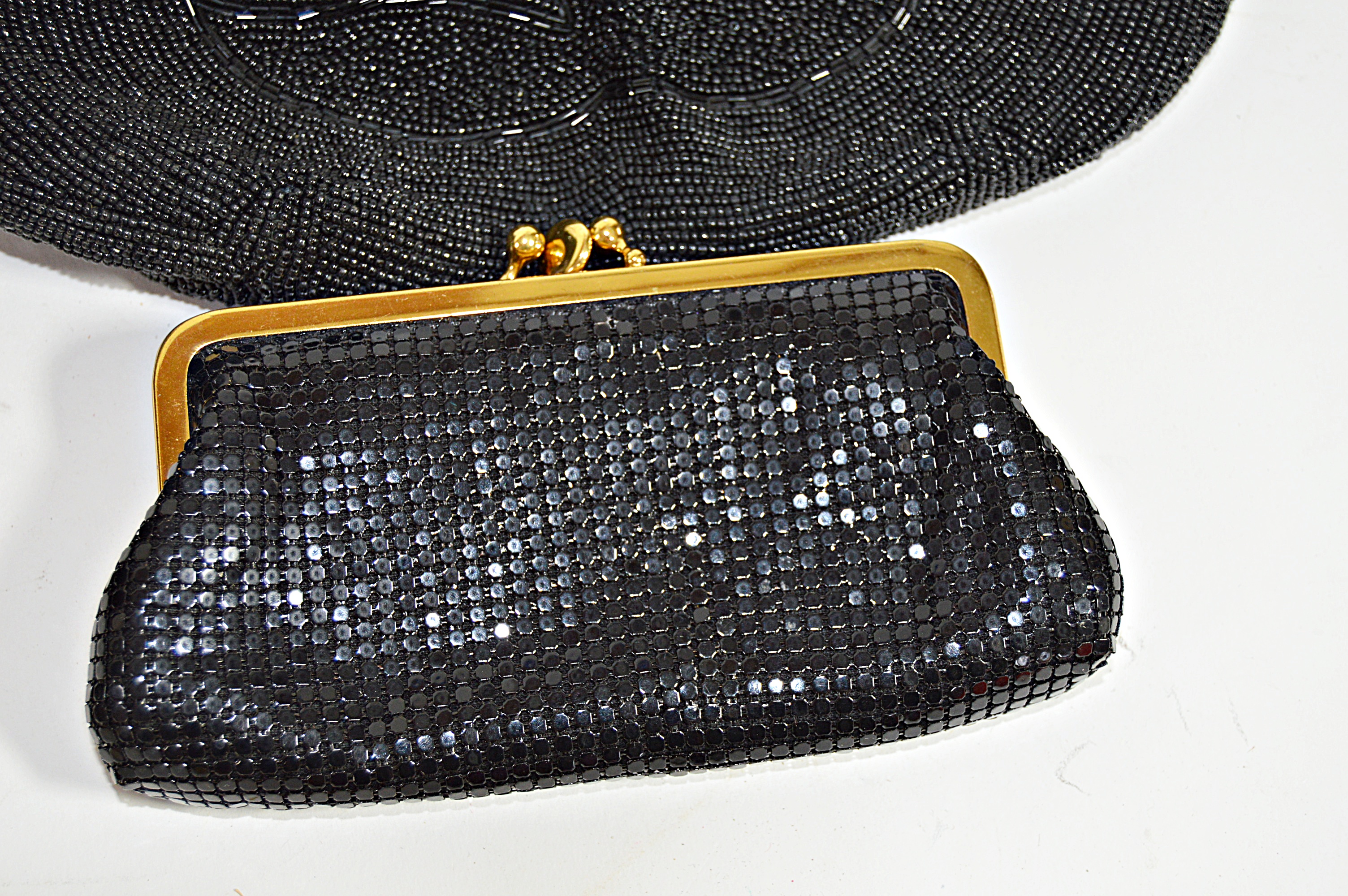 Vintage Black Mesh and Beaded Bags with Whiting and Davis