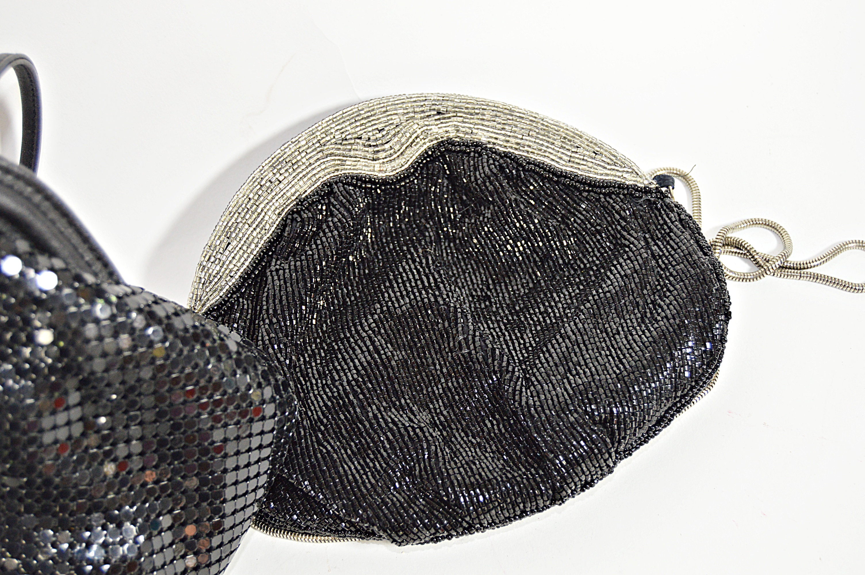 Vintage Black Mesh and Beaded Bags with Whiting and Davis