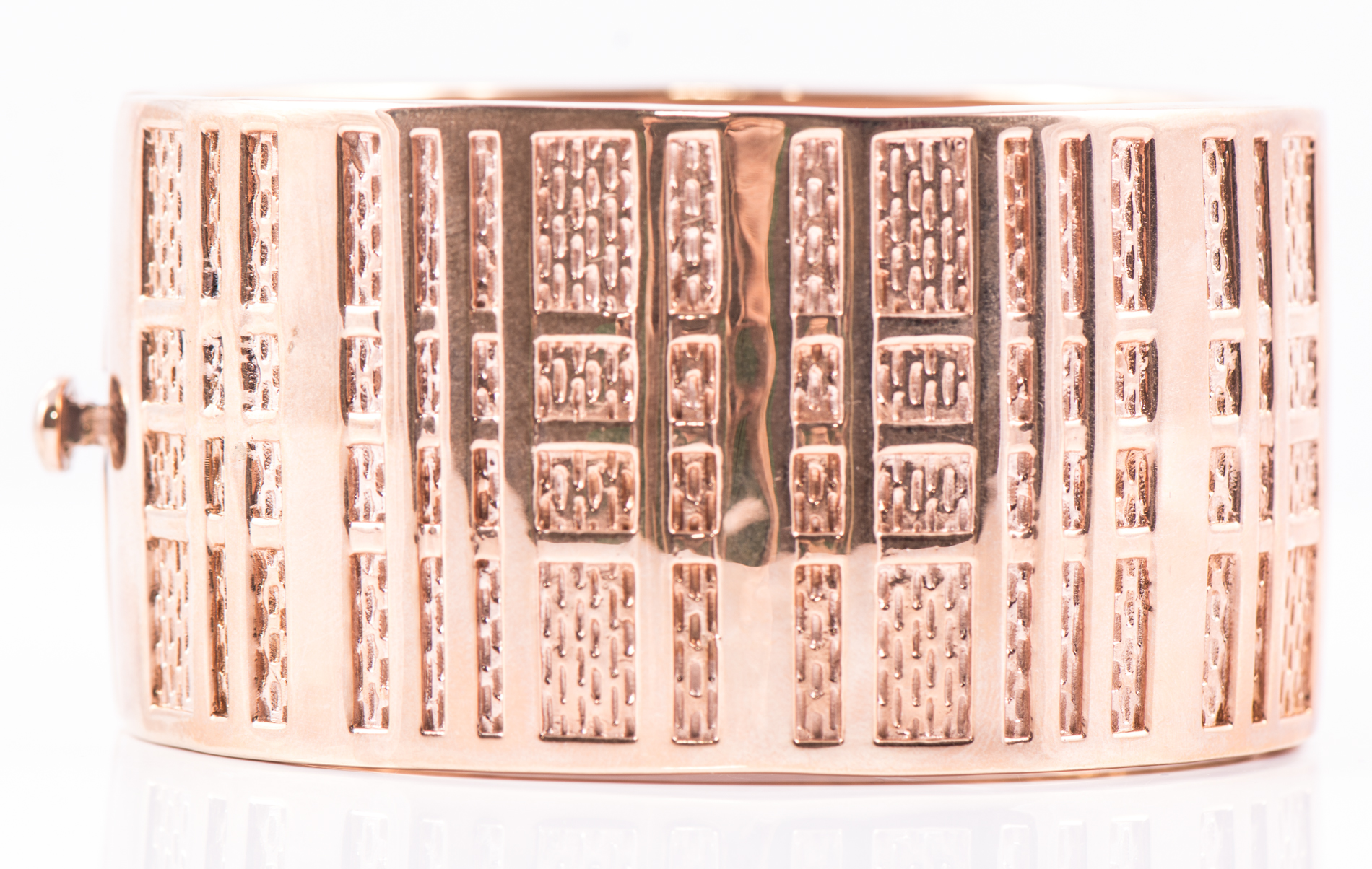 Rose Gold Over Sterling Silver Diamond Bangle Bracelet