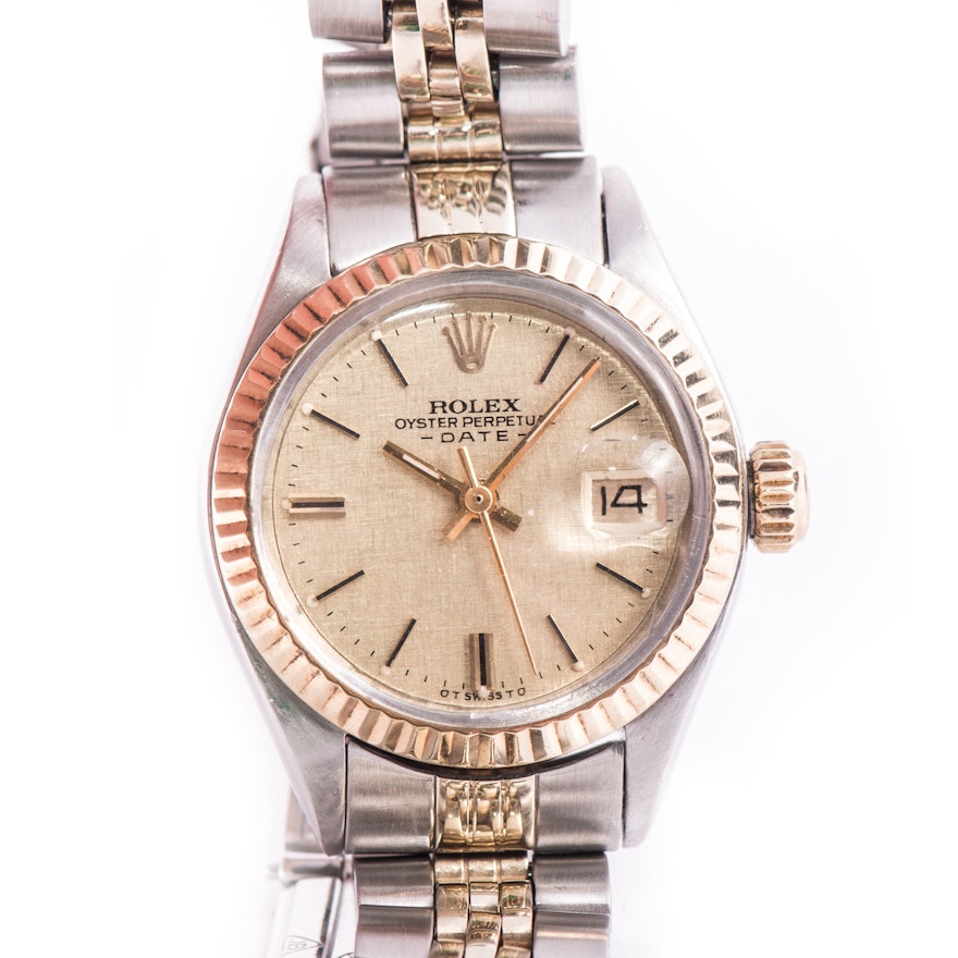 Rolex 14K Yellow Gold and Stainless Steel Oyster Perpetual Wristwatch