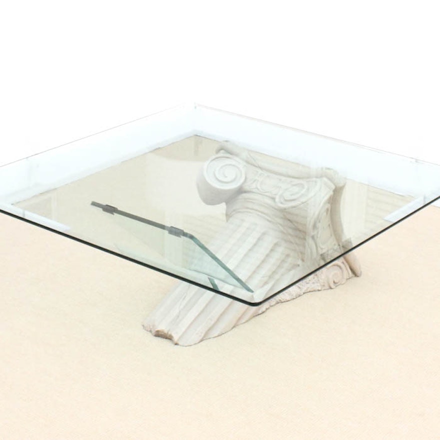 Classical Inspired Glass Coffee Table