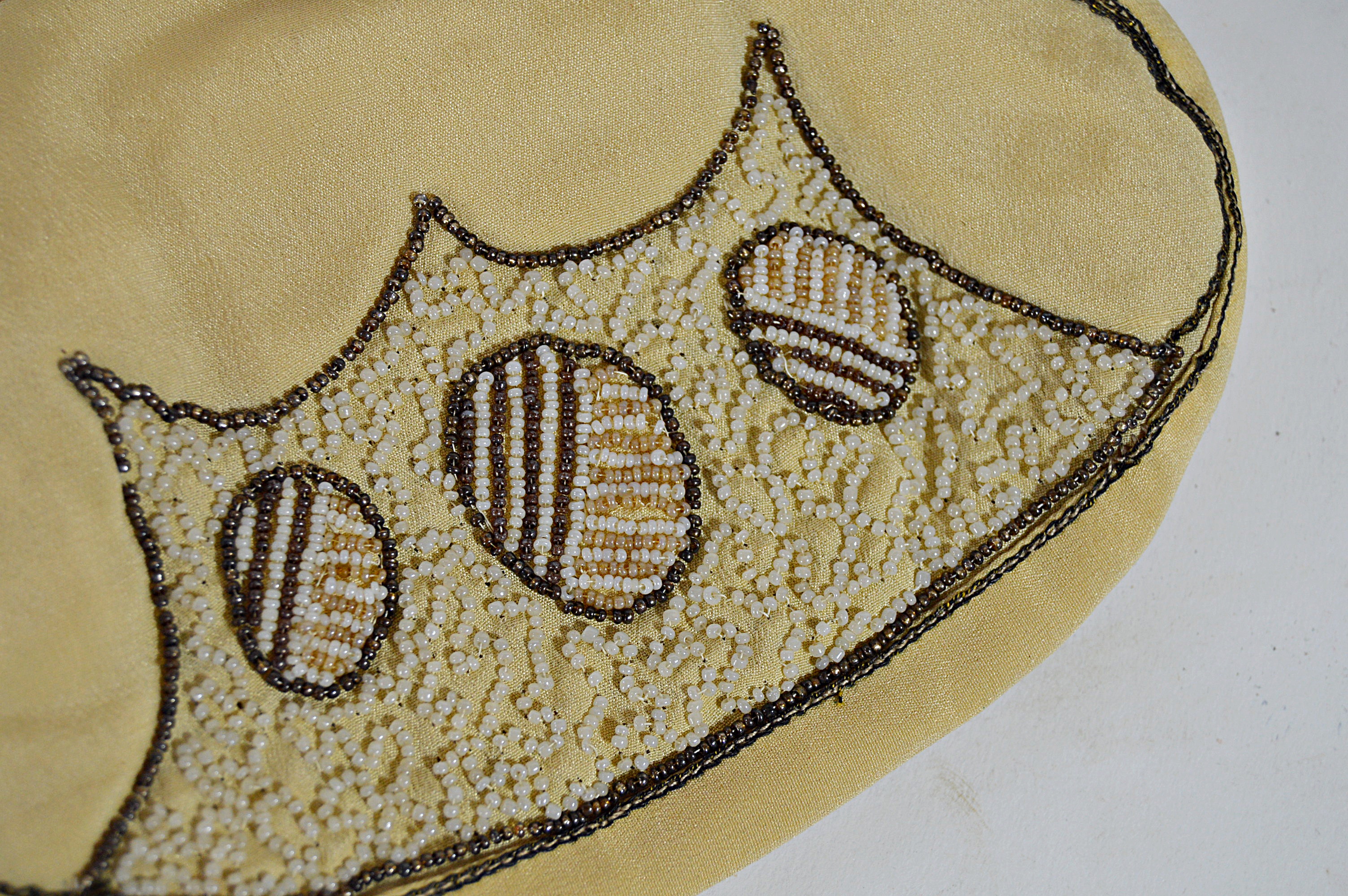 Vintage Cream and Silver Mesh and Beaded Bags with French, Art Deco