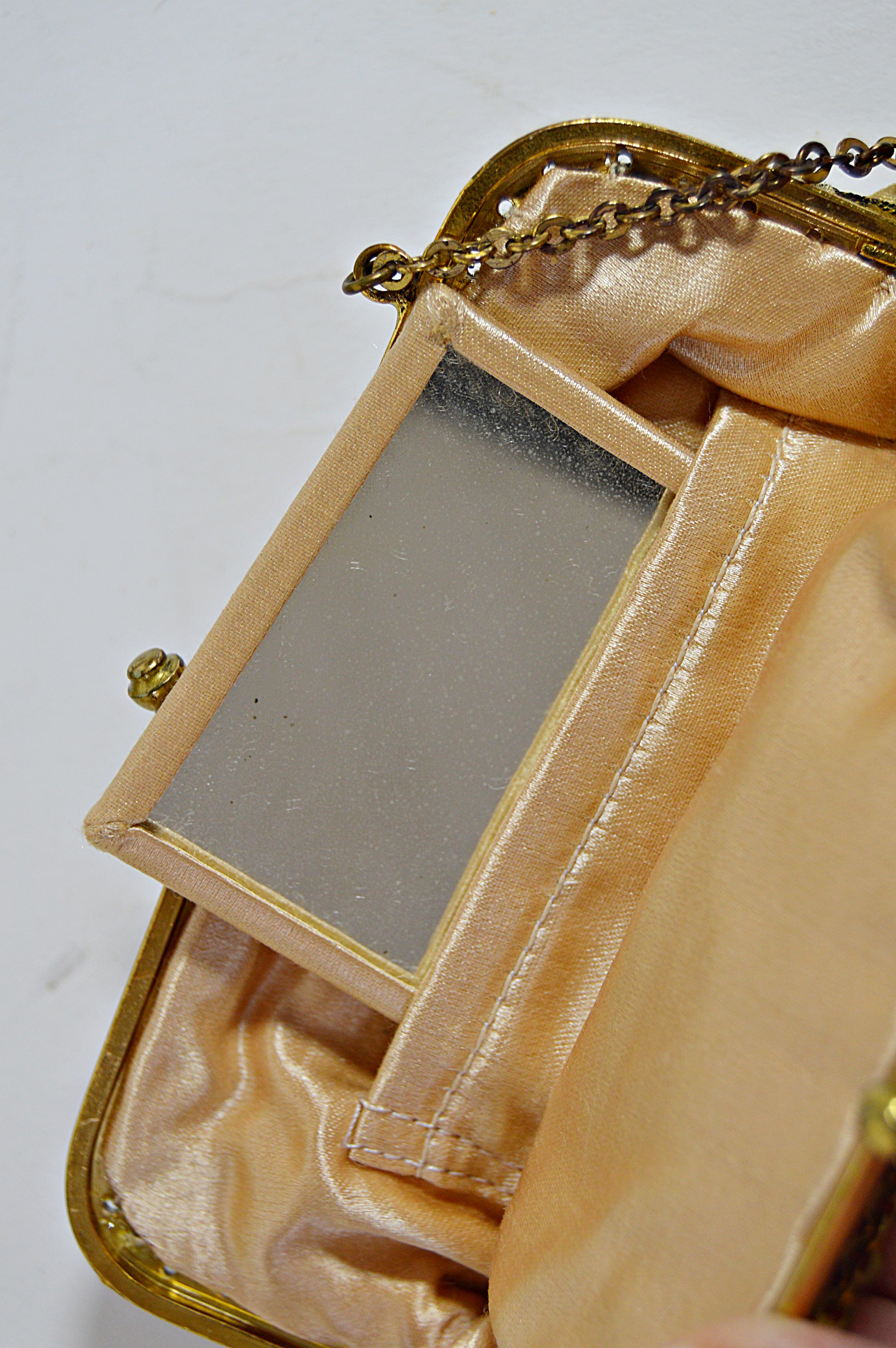 Vintage Cream and Silver Mesh and Beaded Bags with French, Art Deco