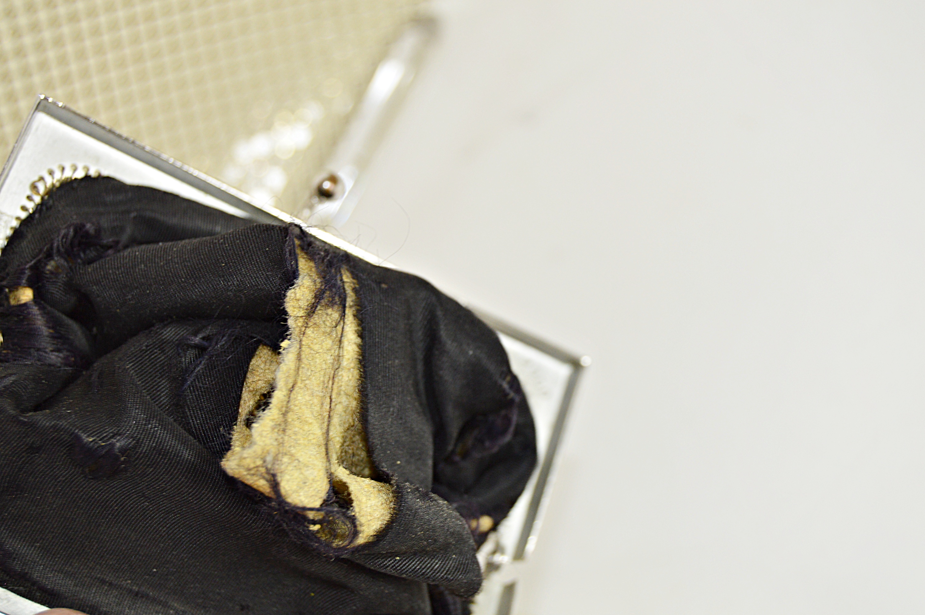 Vintage Cream and Silver Mesh and Beaded Bags with French, Art Deco