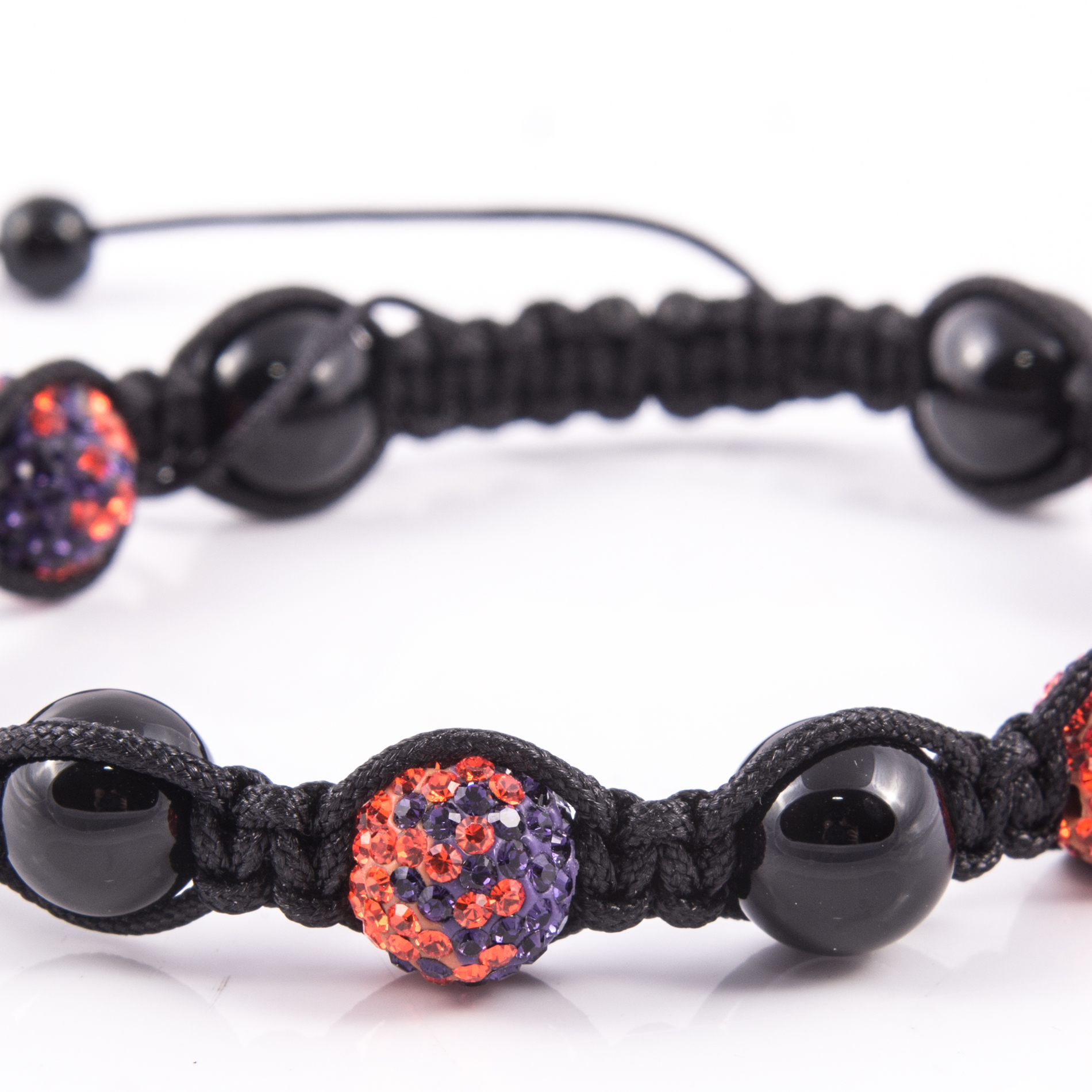 Sterling Silver Beaded "Clemson" Crystal Bracelet