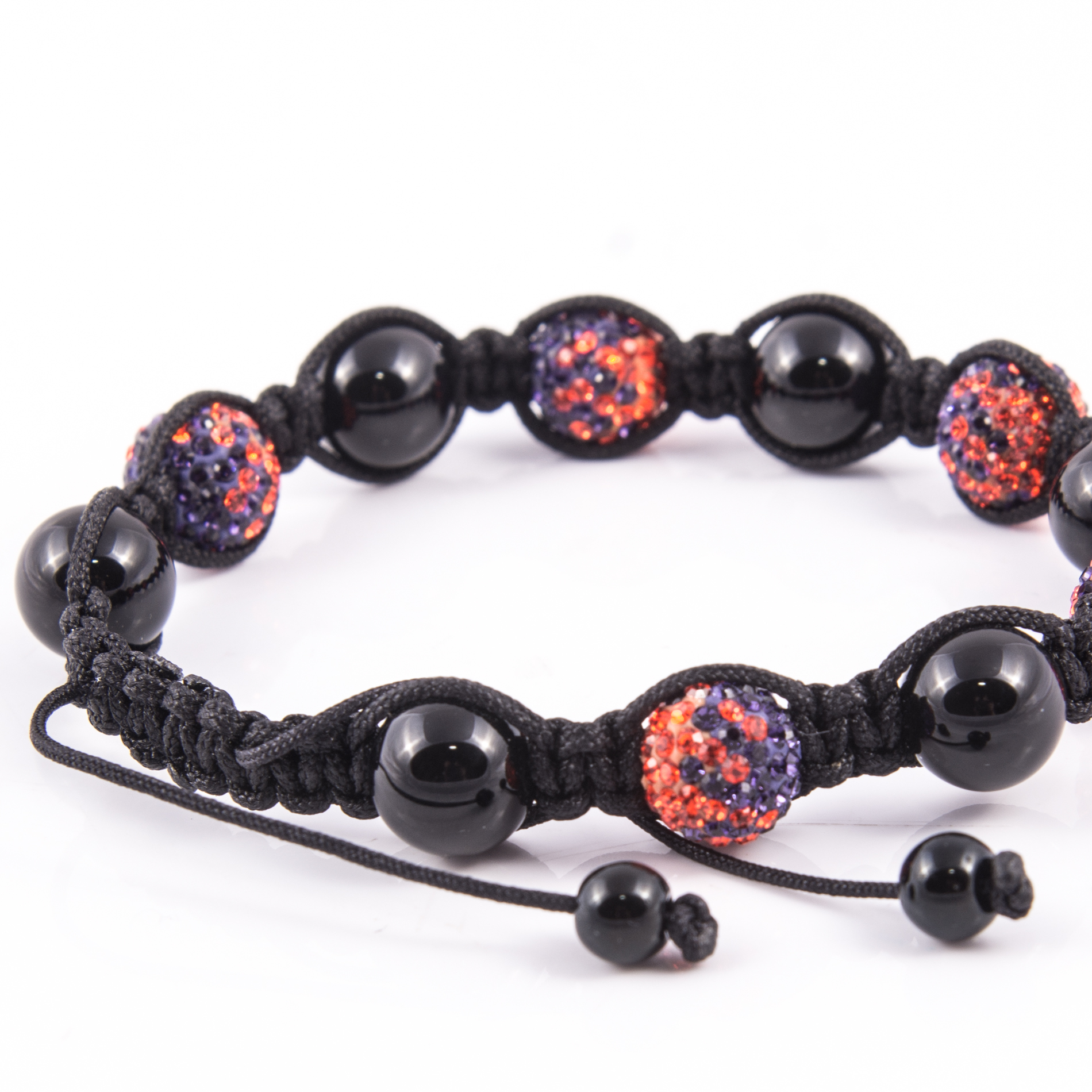 Sterling Silver Beaded "Clemson" Crystal Bracelet