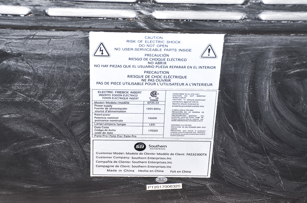 Southern Enterprise Electric Fireplace