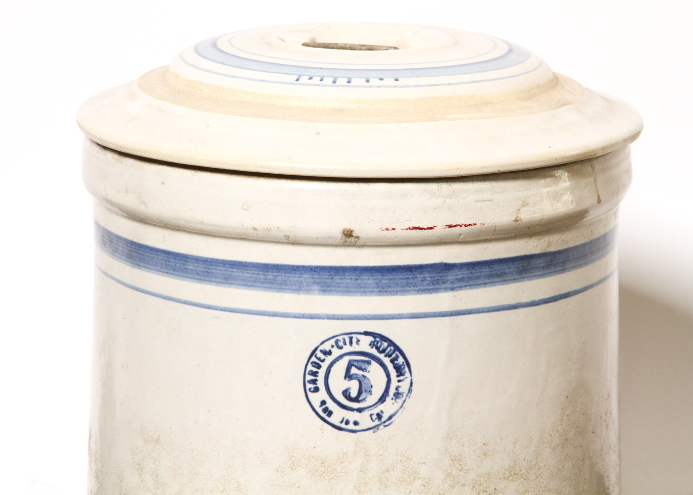 Collection of Three Vintage Garden City Pottery Company Stoneware Crocks