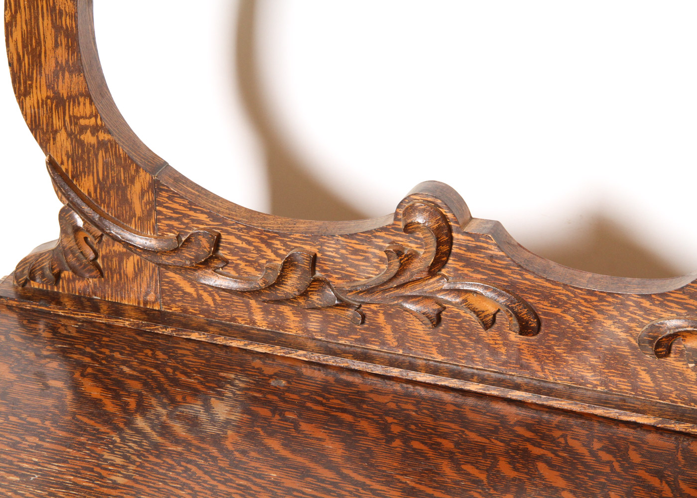 Vintage Victorian Style Faux Tiger Oak Wash Stand with Towel Bar