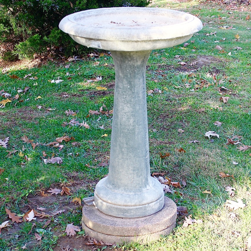 Large Cast Concrete Bird Bath