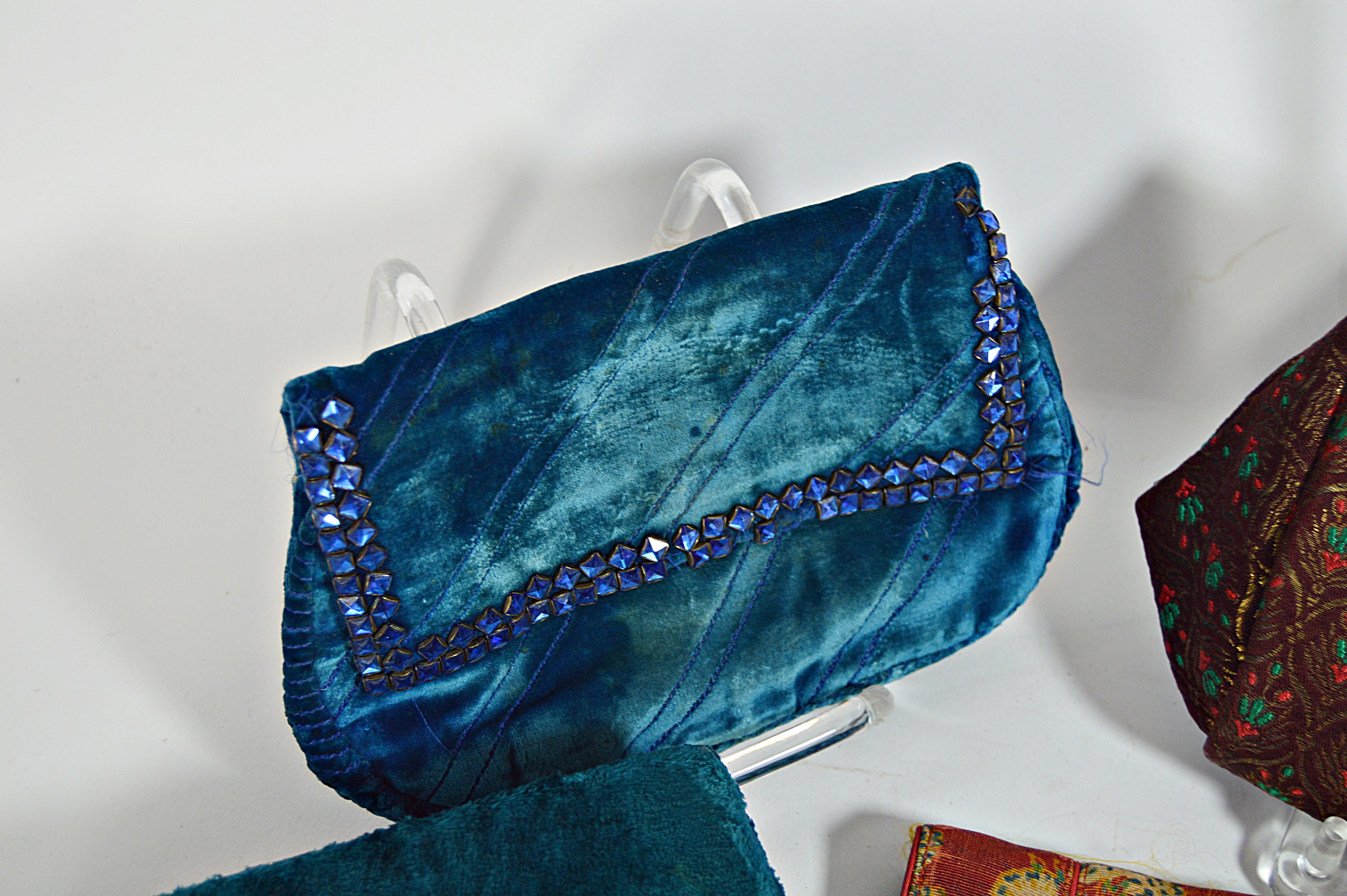 Vintage Velvet and Brocade Handbags with Velvet Jewelry Box