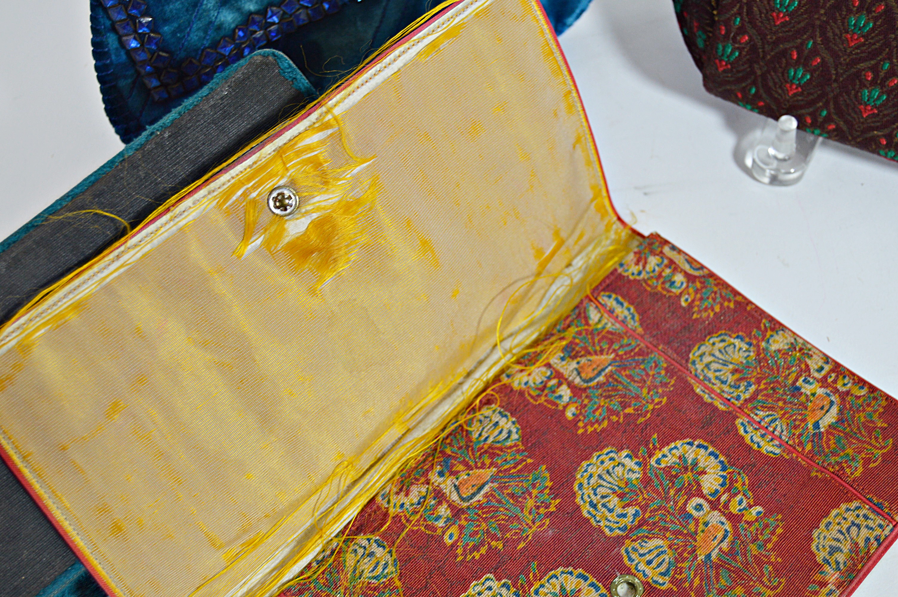 Vintage Velvet and Brocade Handbags with Velvet Jewelry Box