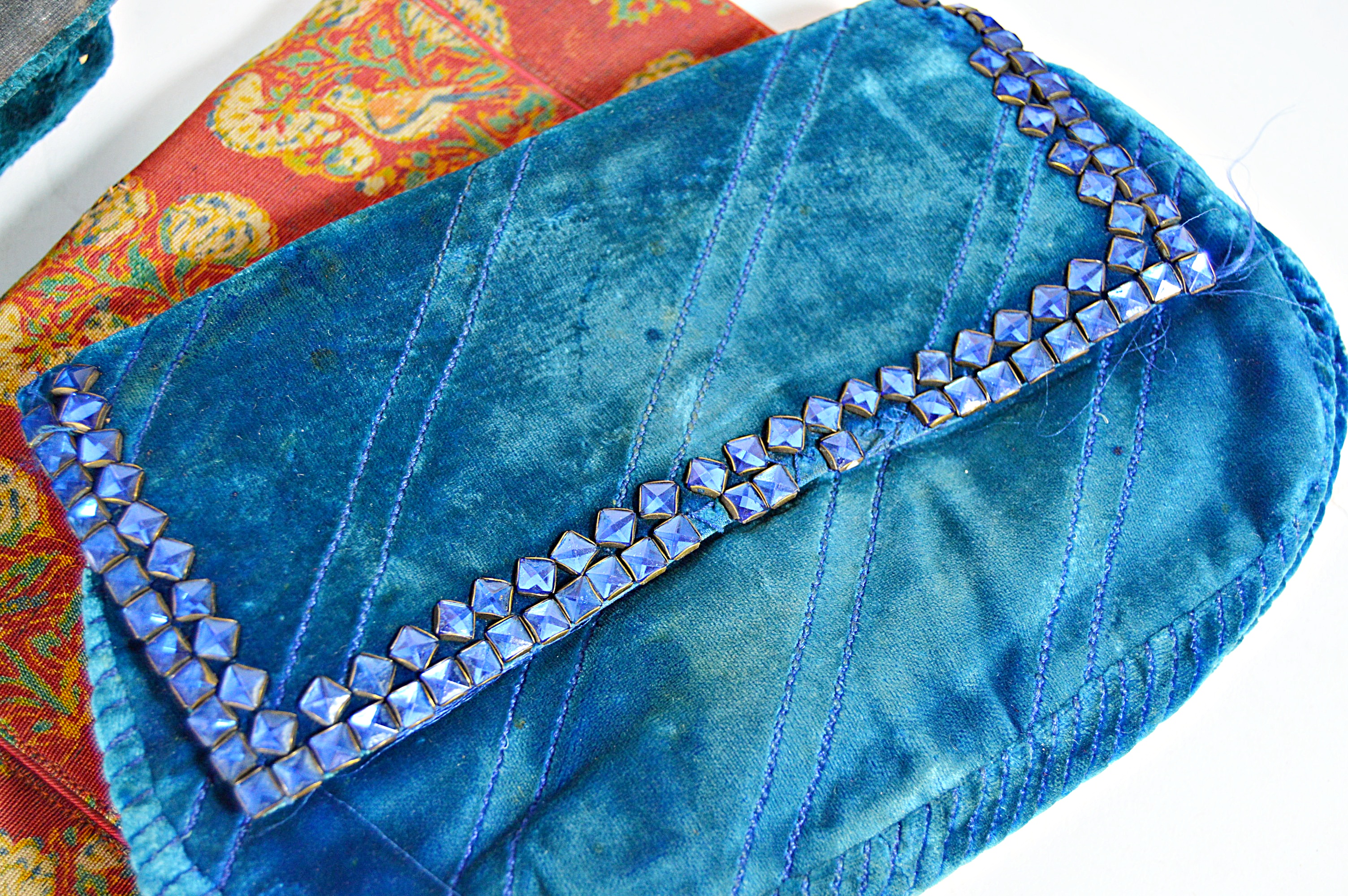 Vintage Velvet and Brocade Handbags with Velvet Jewelry Box