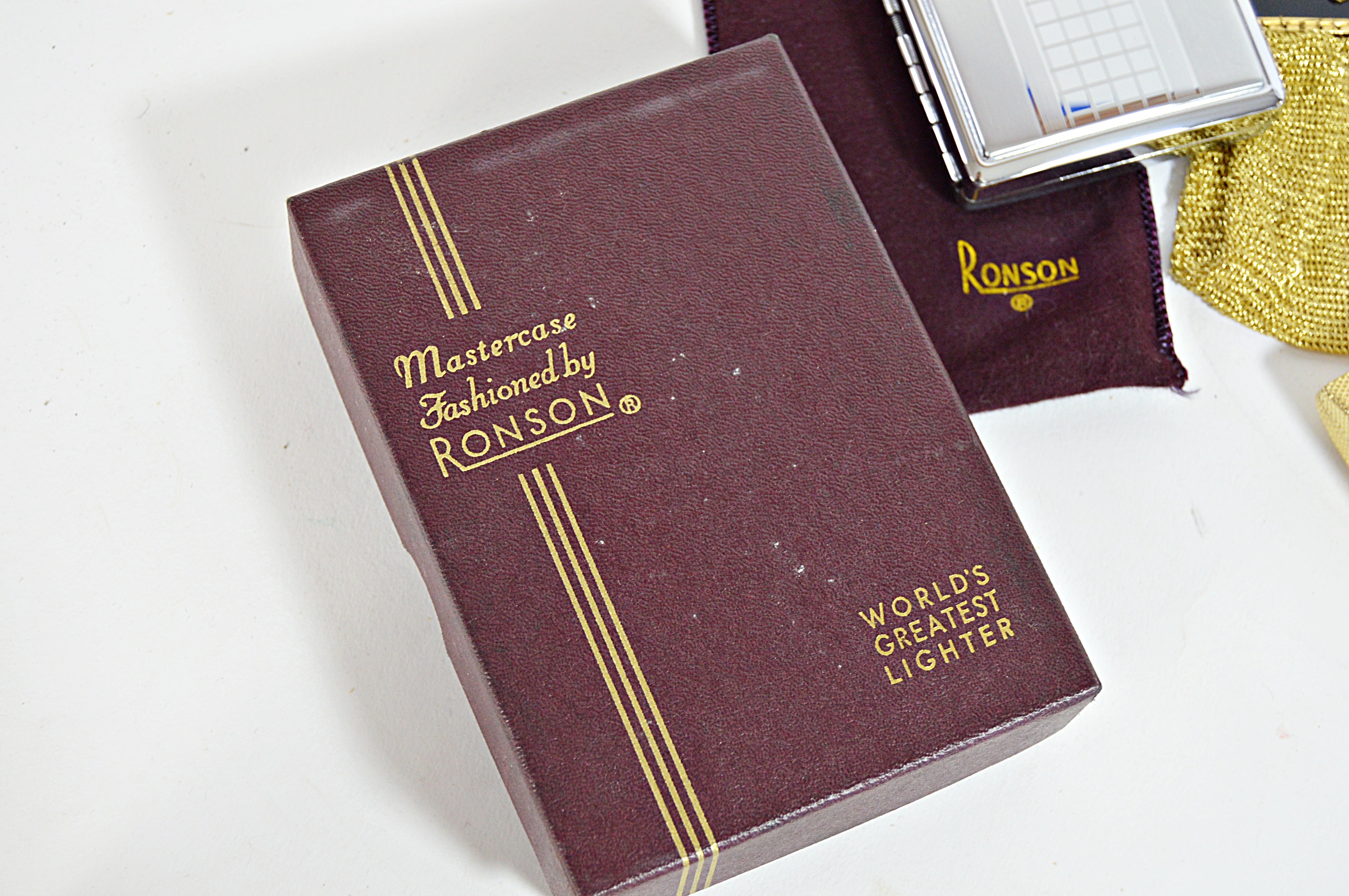 Vintage Mesh and Metal Bags, Compacts, Ronson Lighter