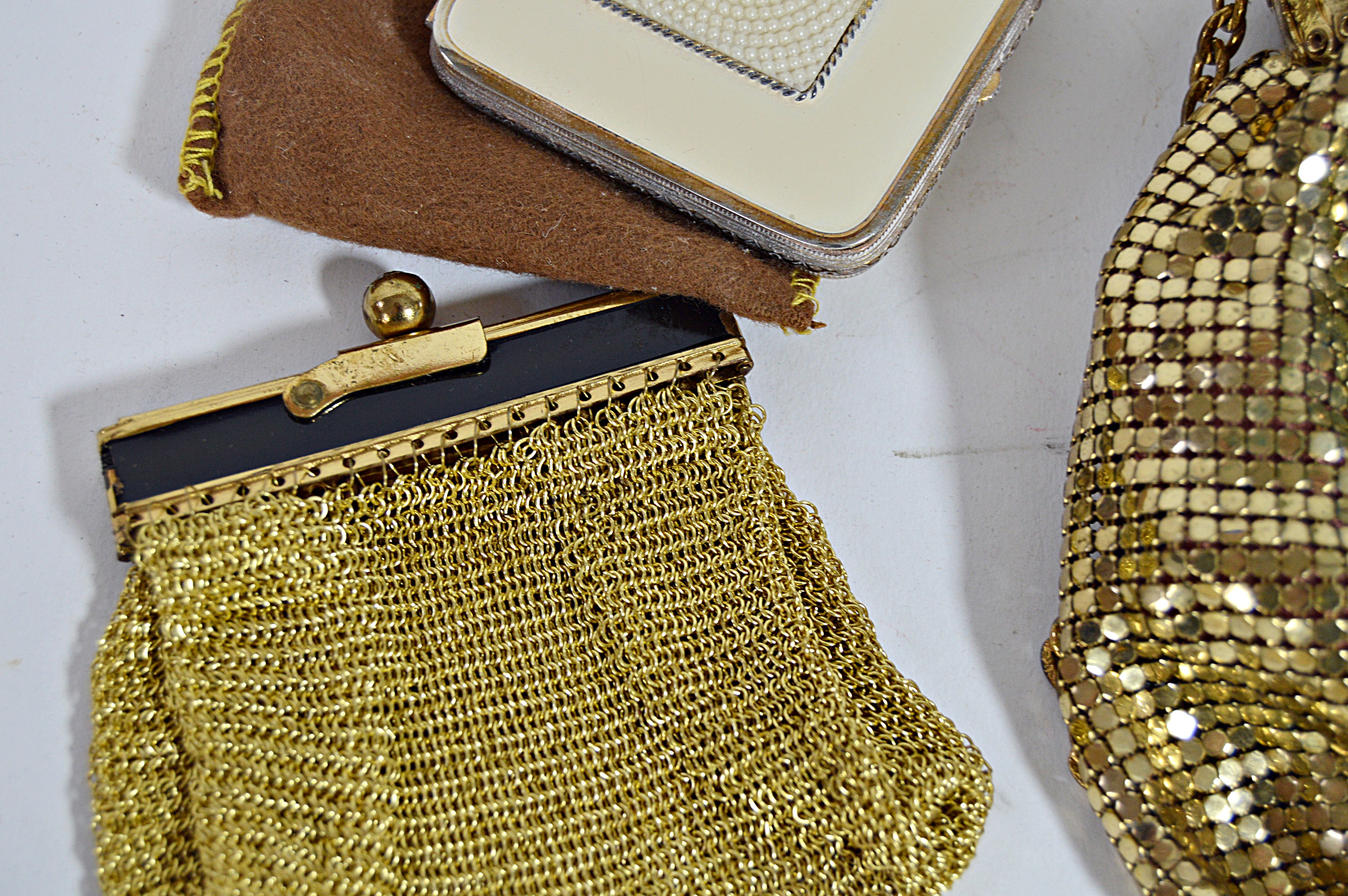 Vintage Mesh and Metal Bags, Compacts, Ronson Lighter