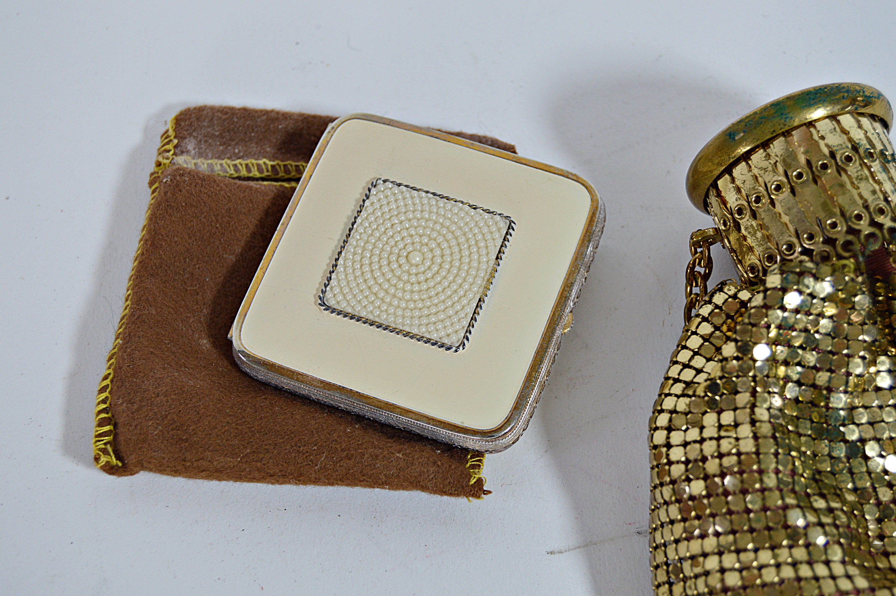 Vintage Mesh and Metal Bags, Compacts, Ronson Lighter