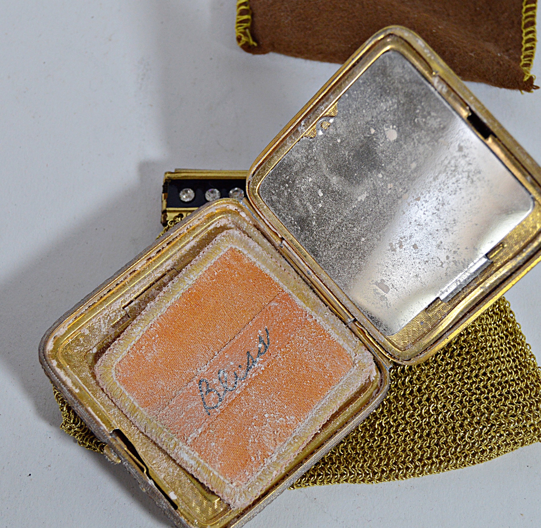 Vintage Mesh and Metal Bags, Compacts, Ronson Lighter