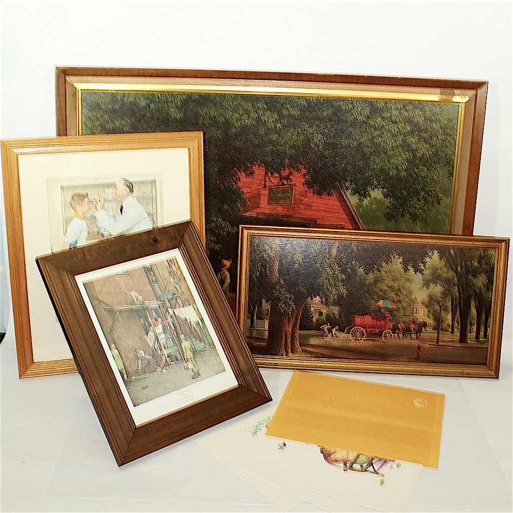 After Paul Detlefsen Lithographs with Norman Rockwell Prints