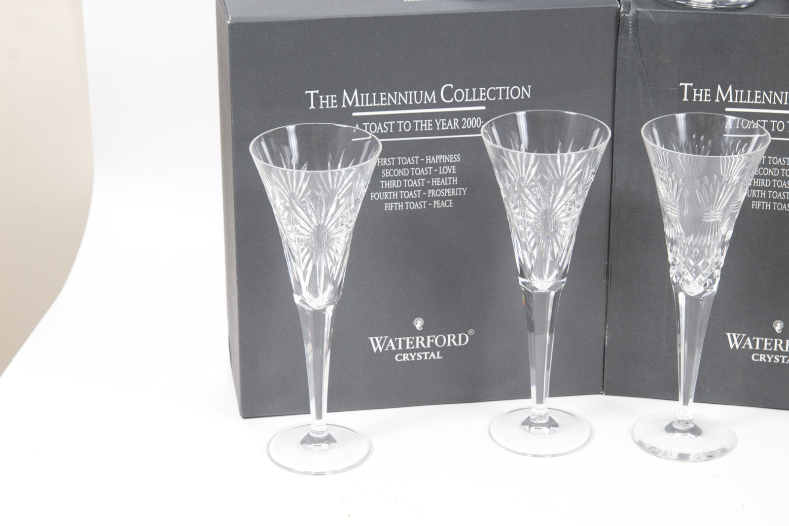 Complete Waterford Millennium Collection Toasting Flutes Set