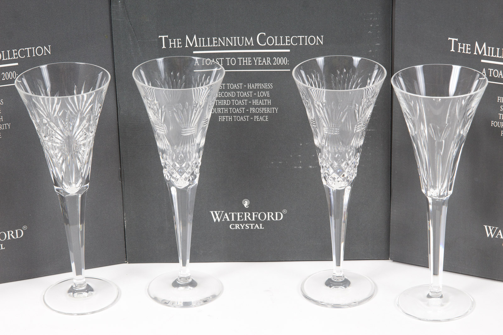 Complete Waterford Millennium Collection Toasting Flutes Set