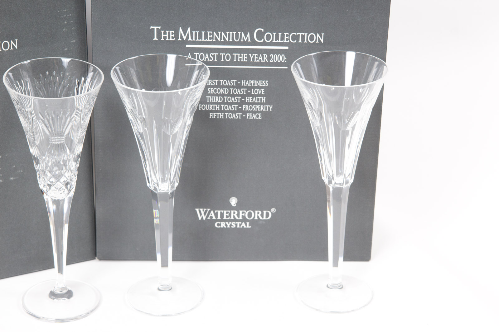 Complete Waterford Millennium Collection Toasting Flutes Set