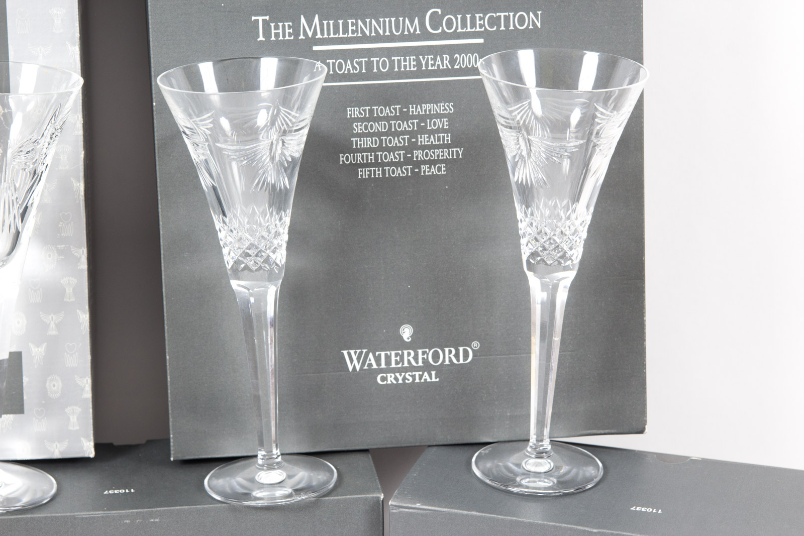 Complete Waterford Millennium Collection Toasting Flutes Set