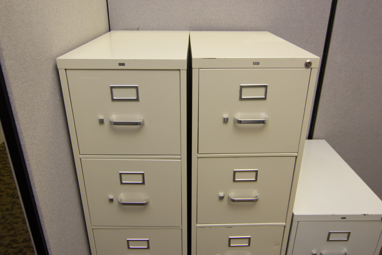 Three Varying HON Filing Cabinets