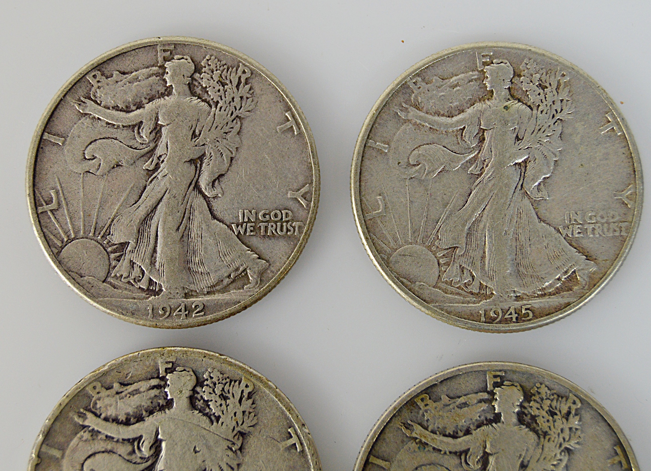 U.S. Walking Liberty Silver Half Dollars, 1937-1945