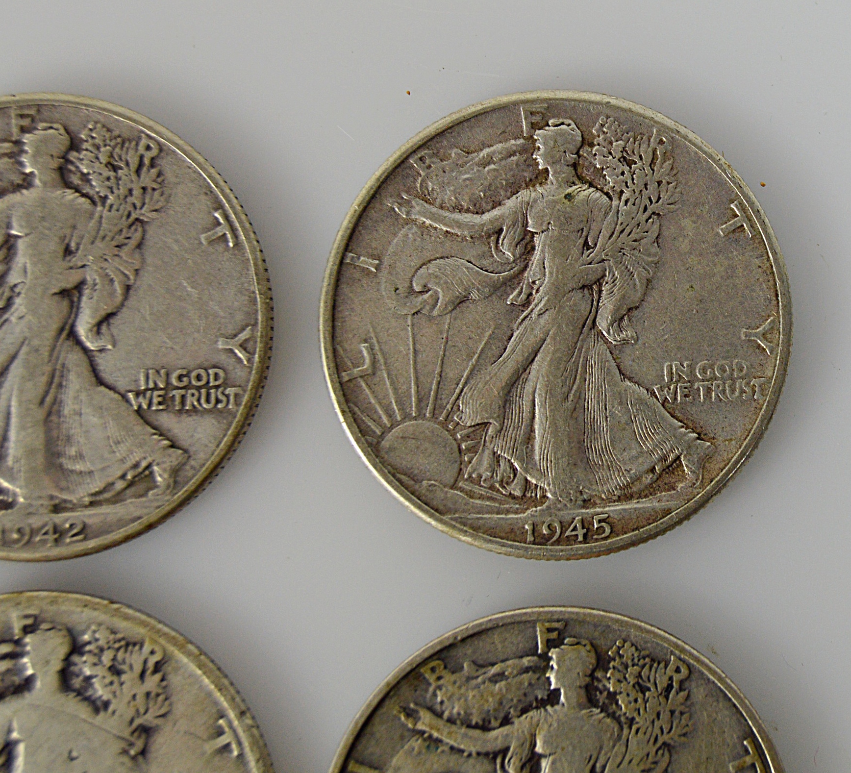 U.S. Walking Liberty Silver Half Dollars, 1937-1945