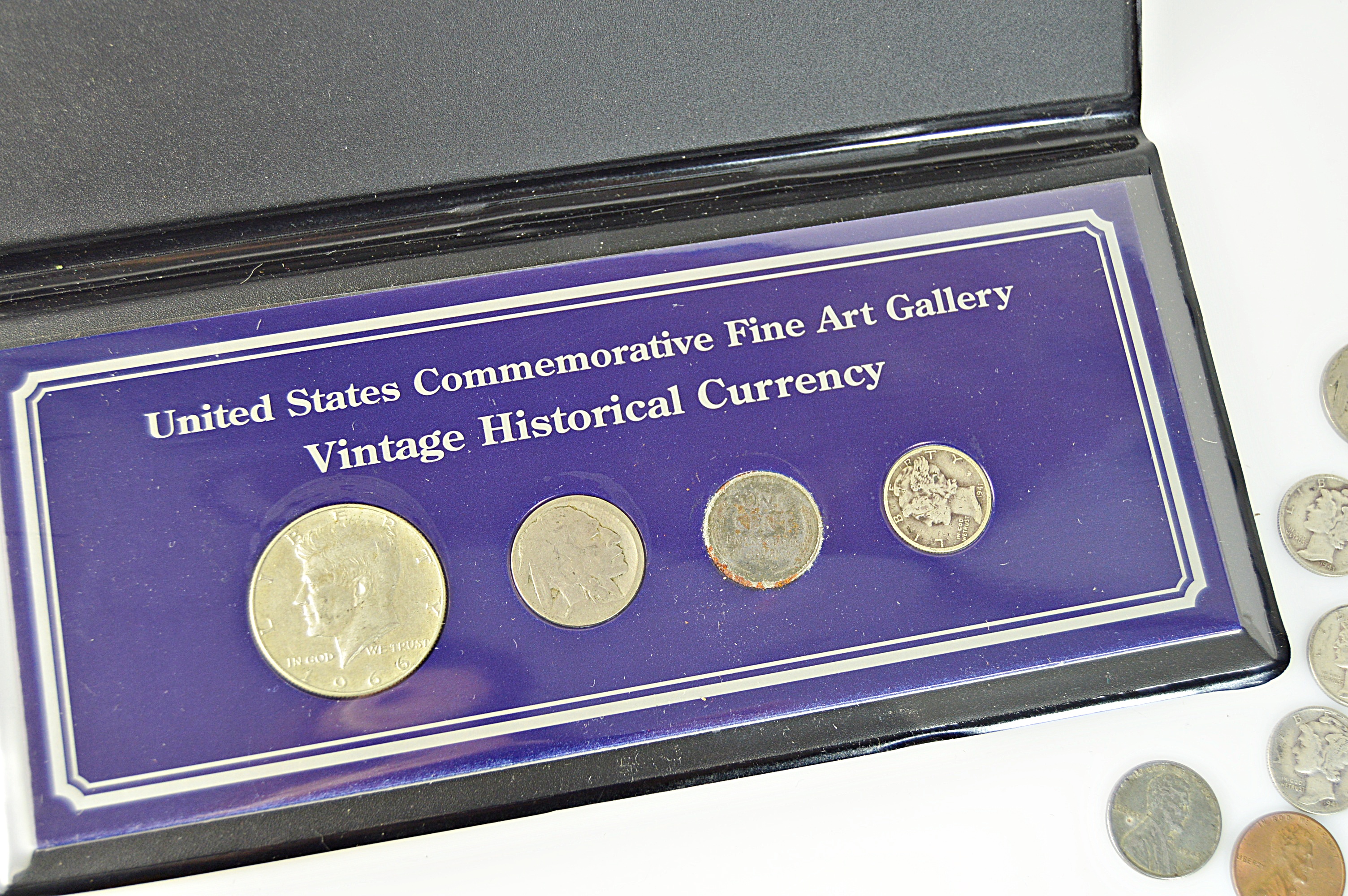 U.S. Vintage Historical Currency Set, Mercury Dimes, Buffalo Nickels, Zinc Penny