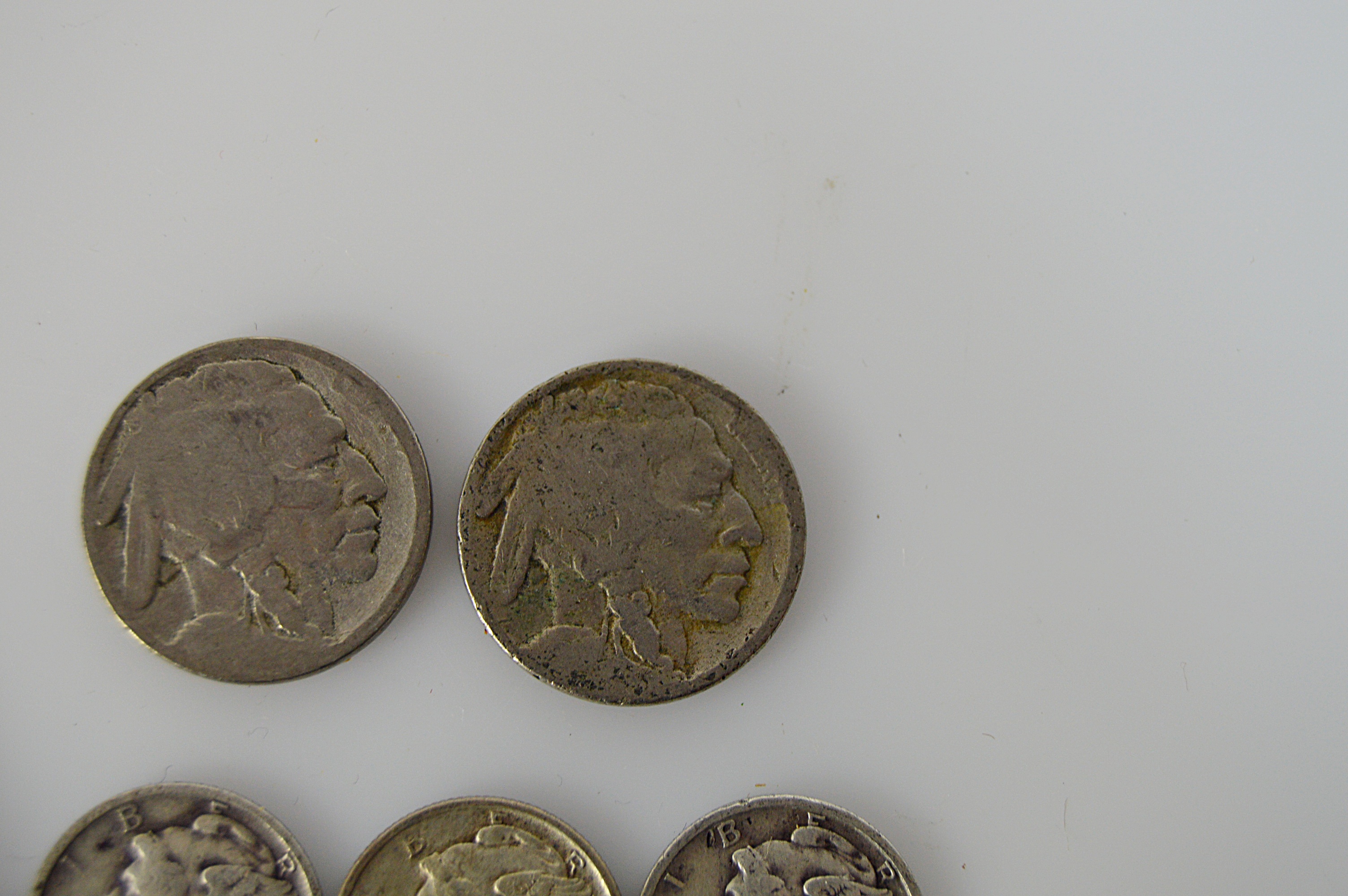 U.S. Vintage Historical Currency Set, Mercury Dimes, Buffalo Nickels, Zinc Penny