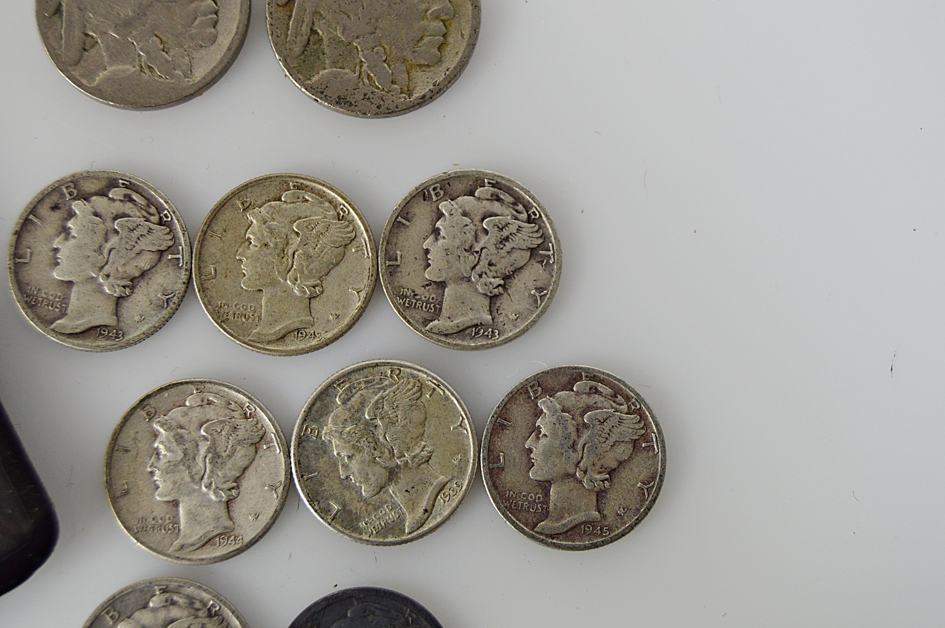 U.S. Vintage Historical Currency Set, Mercury Dimes, Buffalo Nickels, Zinc Penny