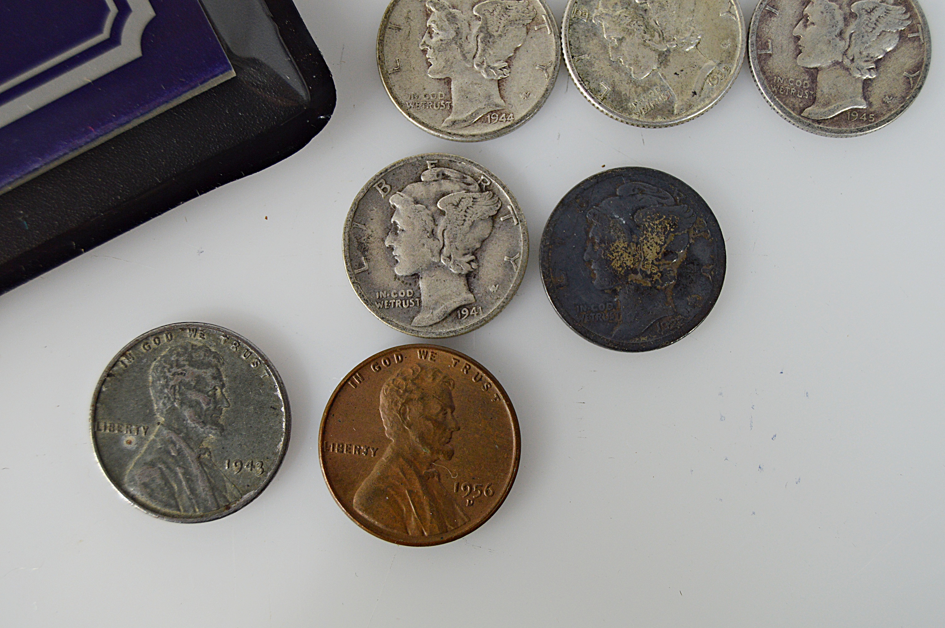 U.S. Vintage Historical Currency Set, Mercury Dimes, Buffalo Nickels, Zinc Penny